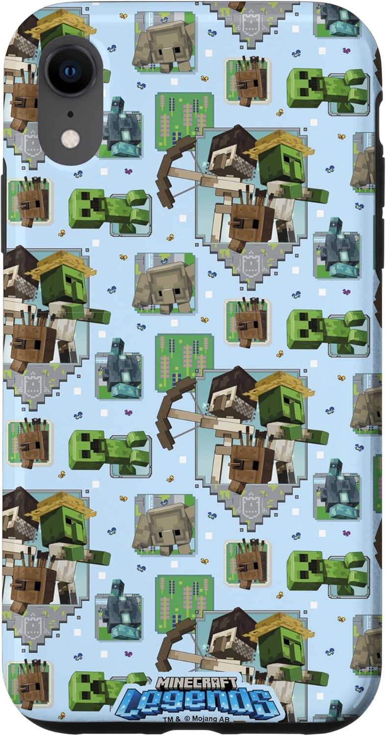iPhone XR Minecraft Legends Mob Panels Pattern Wallpaper Case