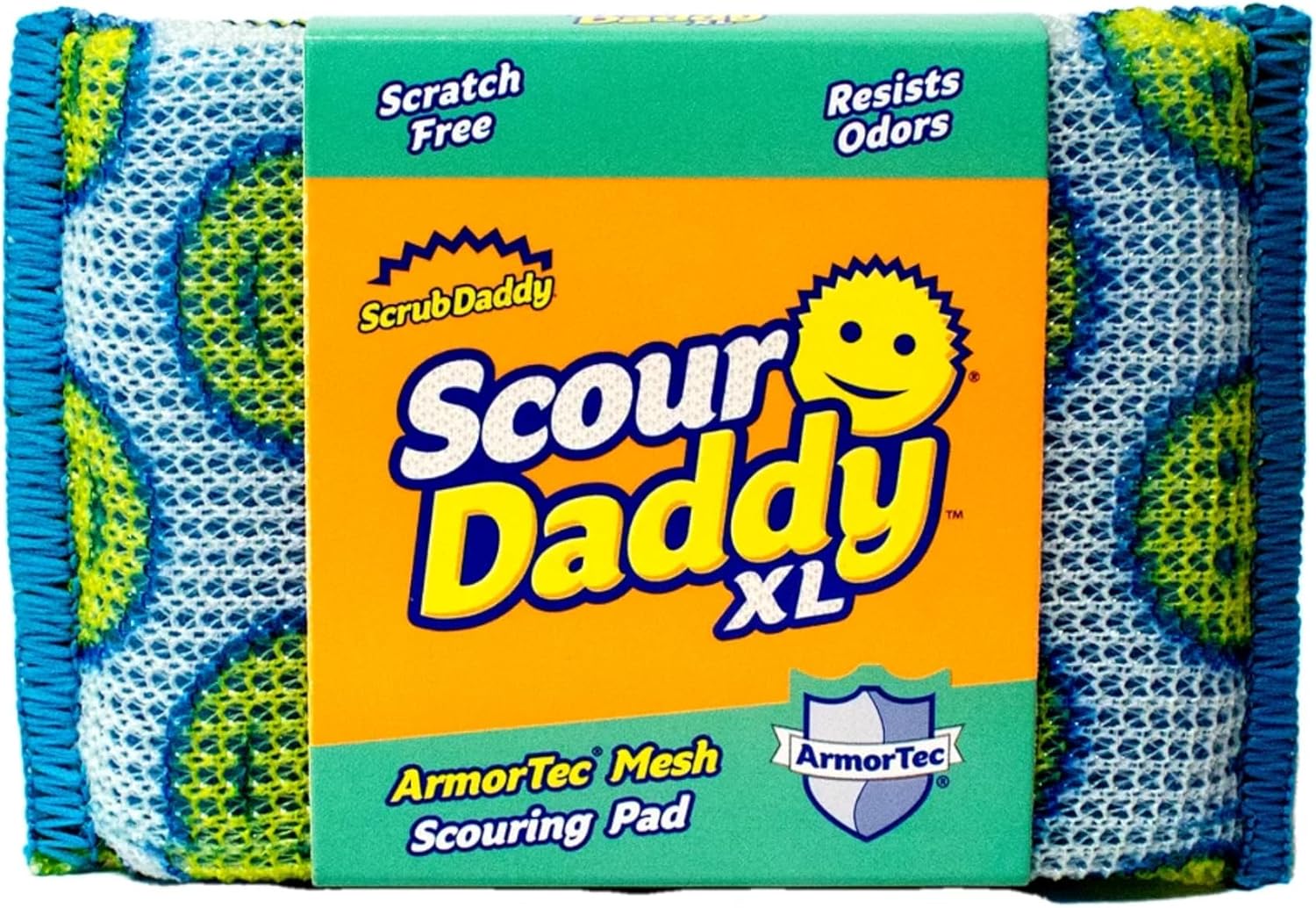 Scrub Daddy Scour Daddy XL, Scourers Non Scratch Scrubbing Sponge, Scouring Pads, Kitchen Sponges for Dishes, Dishwashing Pan Scrubber, Cleaning Supplies, Dish Sponges for Washing up