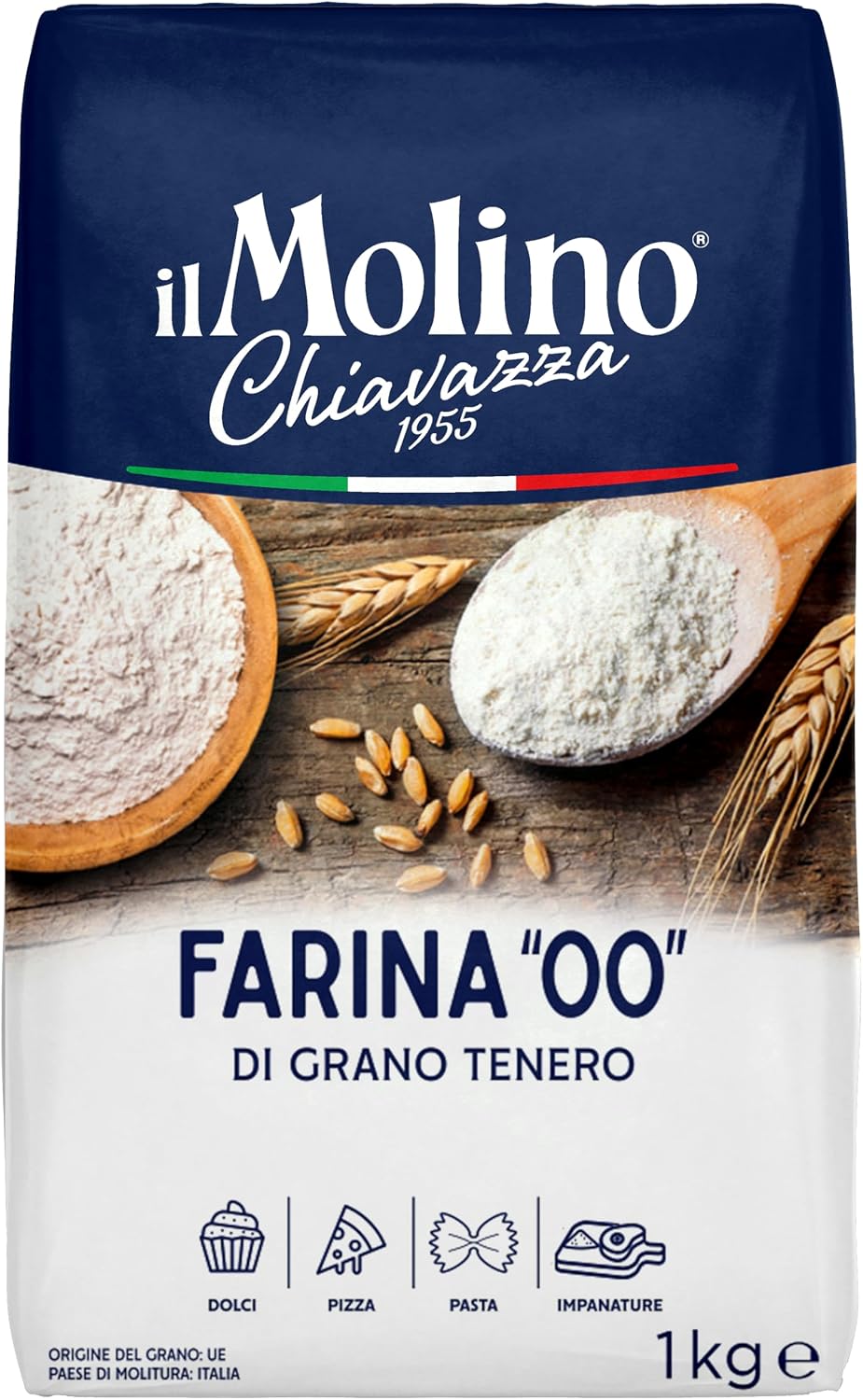 il Molino Chiavazza Type 00 Soft Wheat Flour 1kg - Multipurpose Flour | Ideal for Cakes, Breads, Pizza & Fresh Pasta