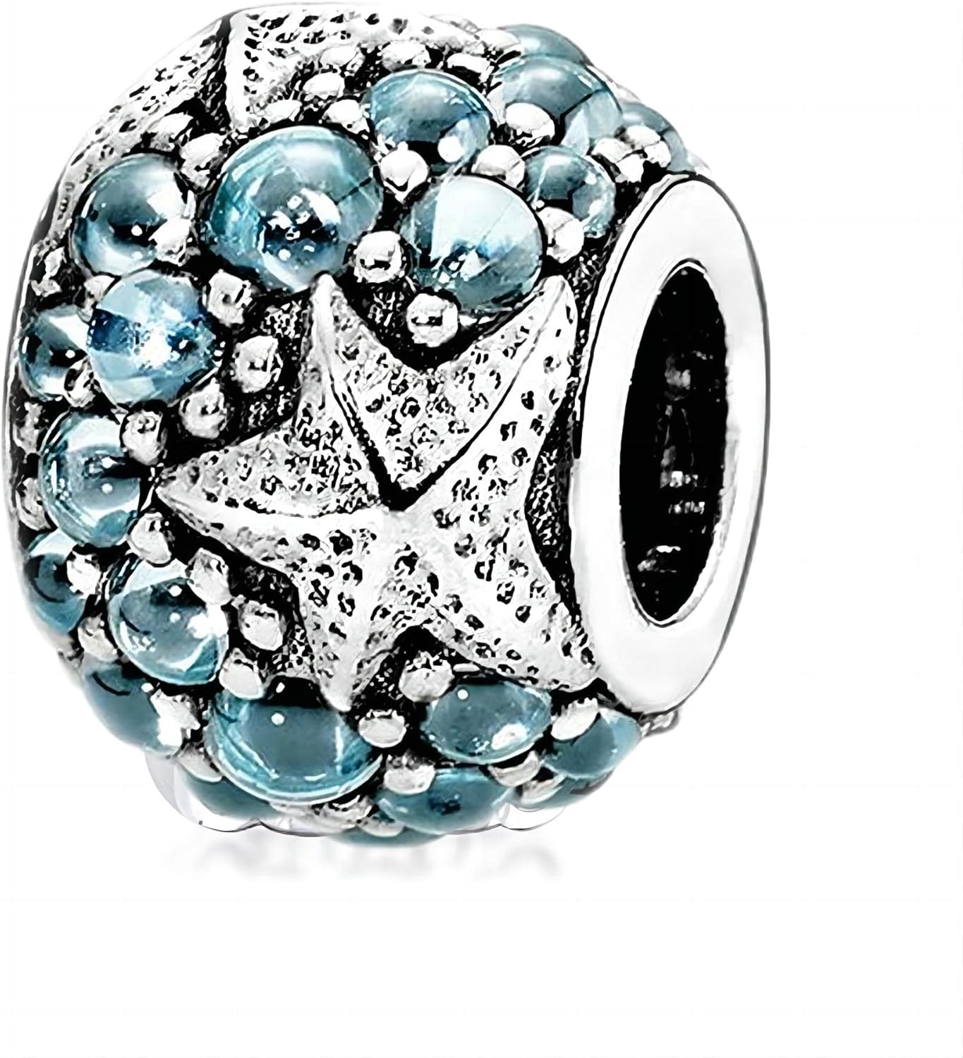KFRS 2025 Summer Oceanic Starfish Charms with Cubic Zirconia 100% 925 Sterling Silver Charm DIY Beads Fits for Pandora Bracelet DIY Making Jewelry (Bead)