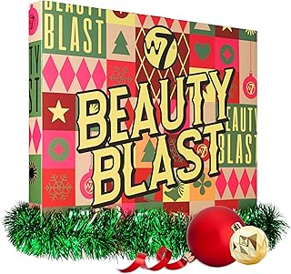 W7 Beauty Blast Advent Calendar 2024-24 Individually Boxed, Makeup & Cosmetic Surprises For Christmas - Cruelty Free, Holiday Gifting