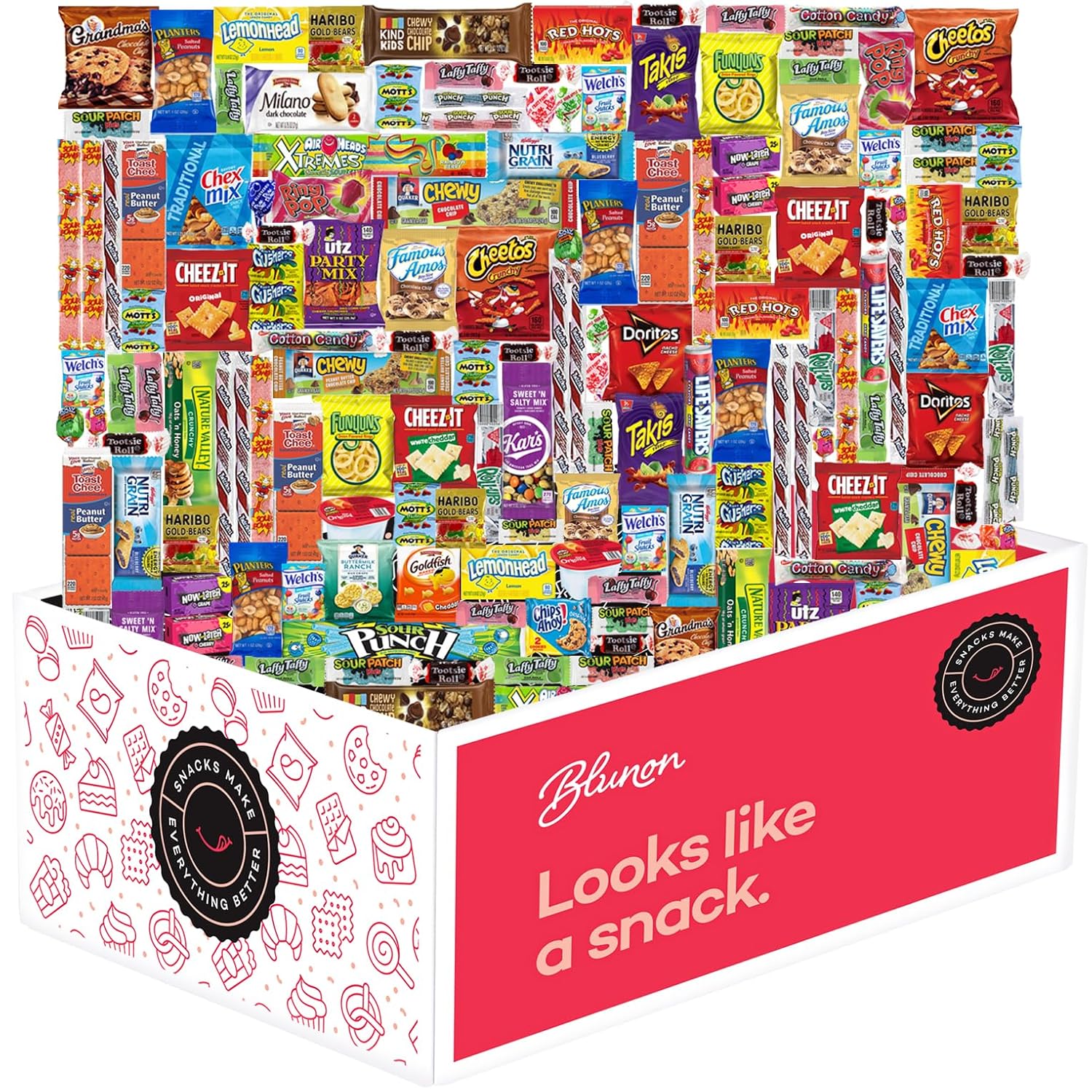 Snack Box Care Package - Snacks Variety Pack Gift - Chips, Candy, Cookies, Crackers Bulk Assortment (160 Count)