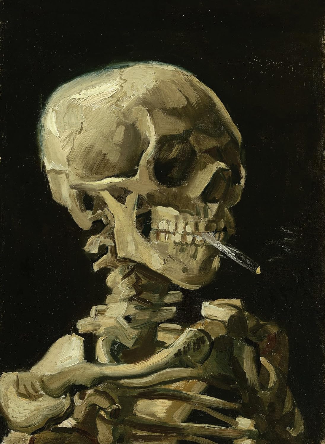 Palace Learning Vincent Van Gogh (Skull with Cigarette, 1885) Art Poster Print - 18 x 24 LAMINATED - Van Gogh Skeleton