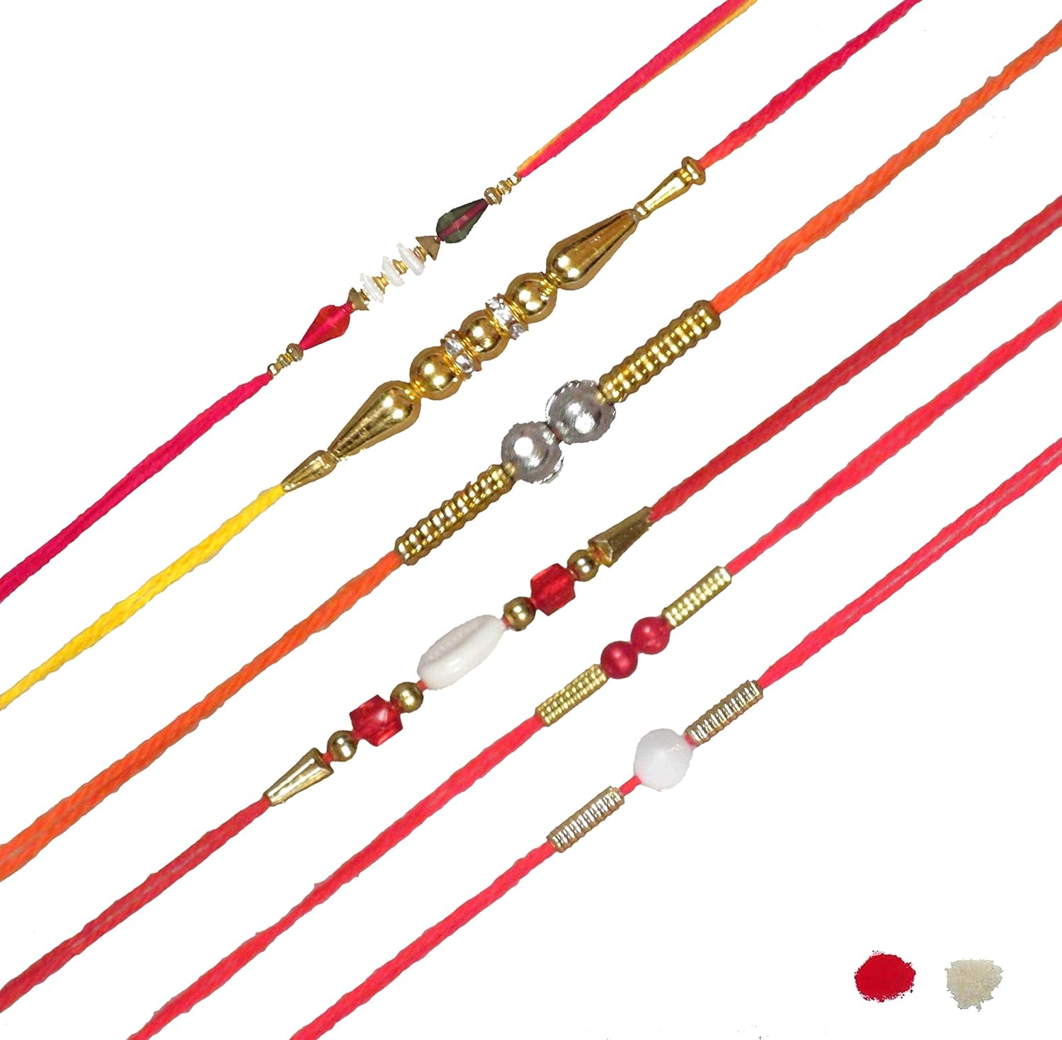 multicolor designer dora rakhi combo of 6 for brother | rakhi for brother and bhabhi | rakhi set of 6 | rakhi (Pack of 6), Free Size