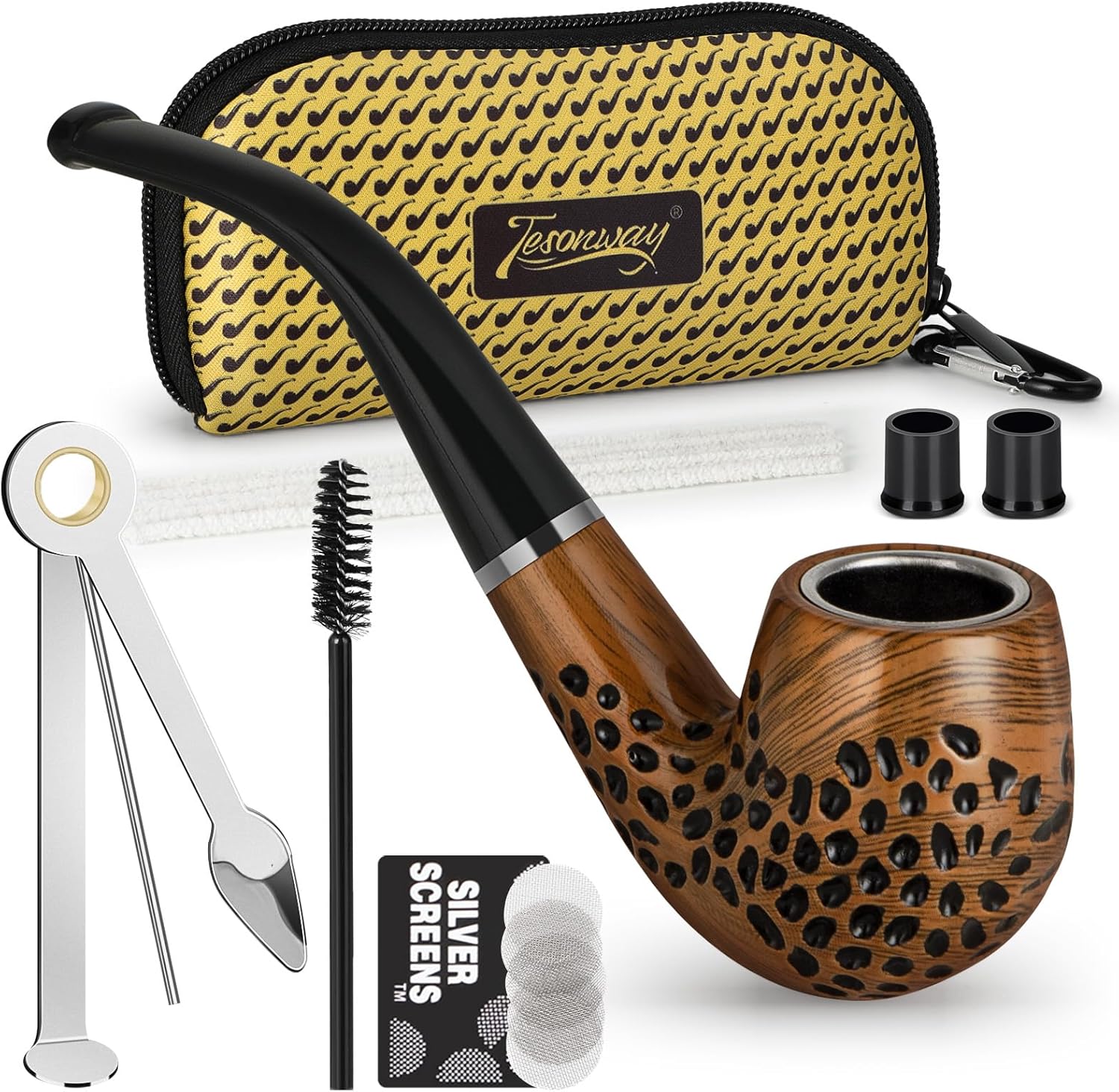 Pipe Set, Resin Pipe with Pipe Pouch and Accessories, Beginner Pipe Kit Pipe Props