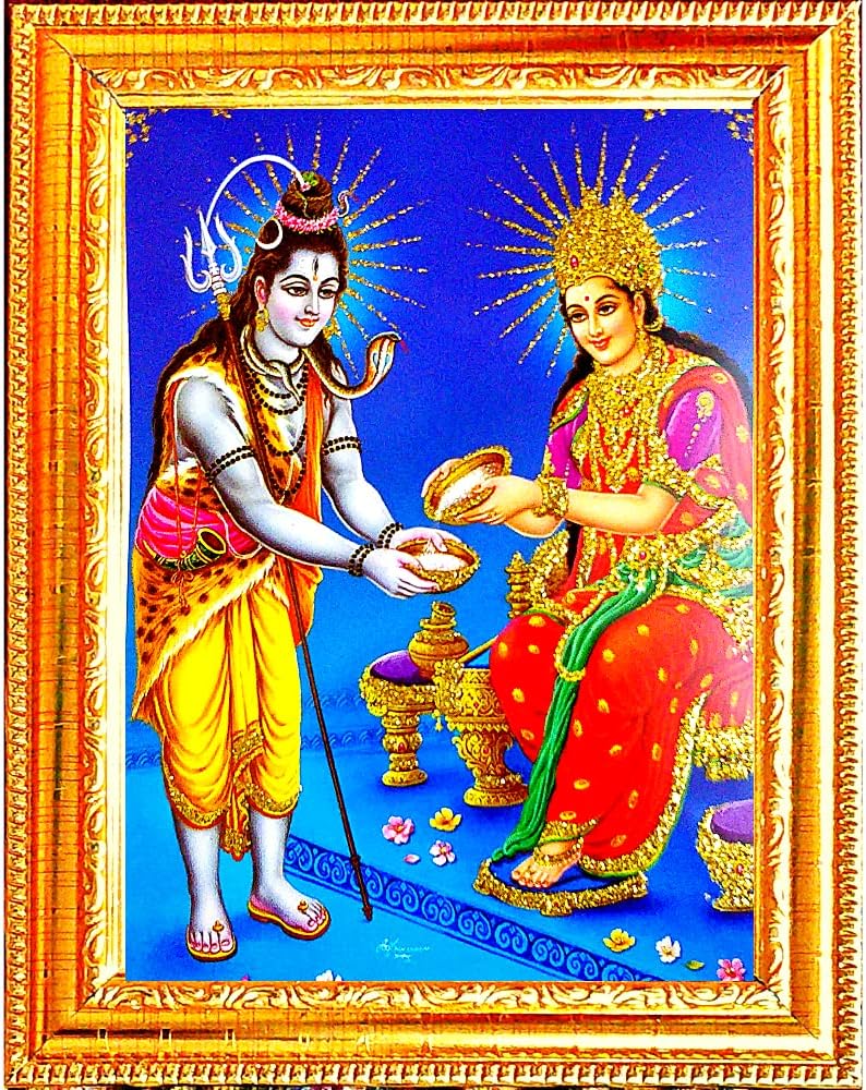 SUNINOW Annapurna JI with Shiv JI | Annapurna MATA Religious Frame