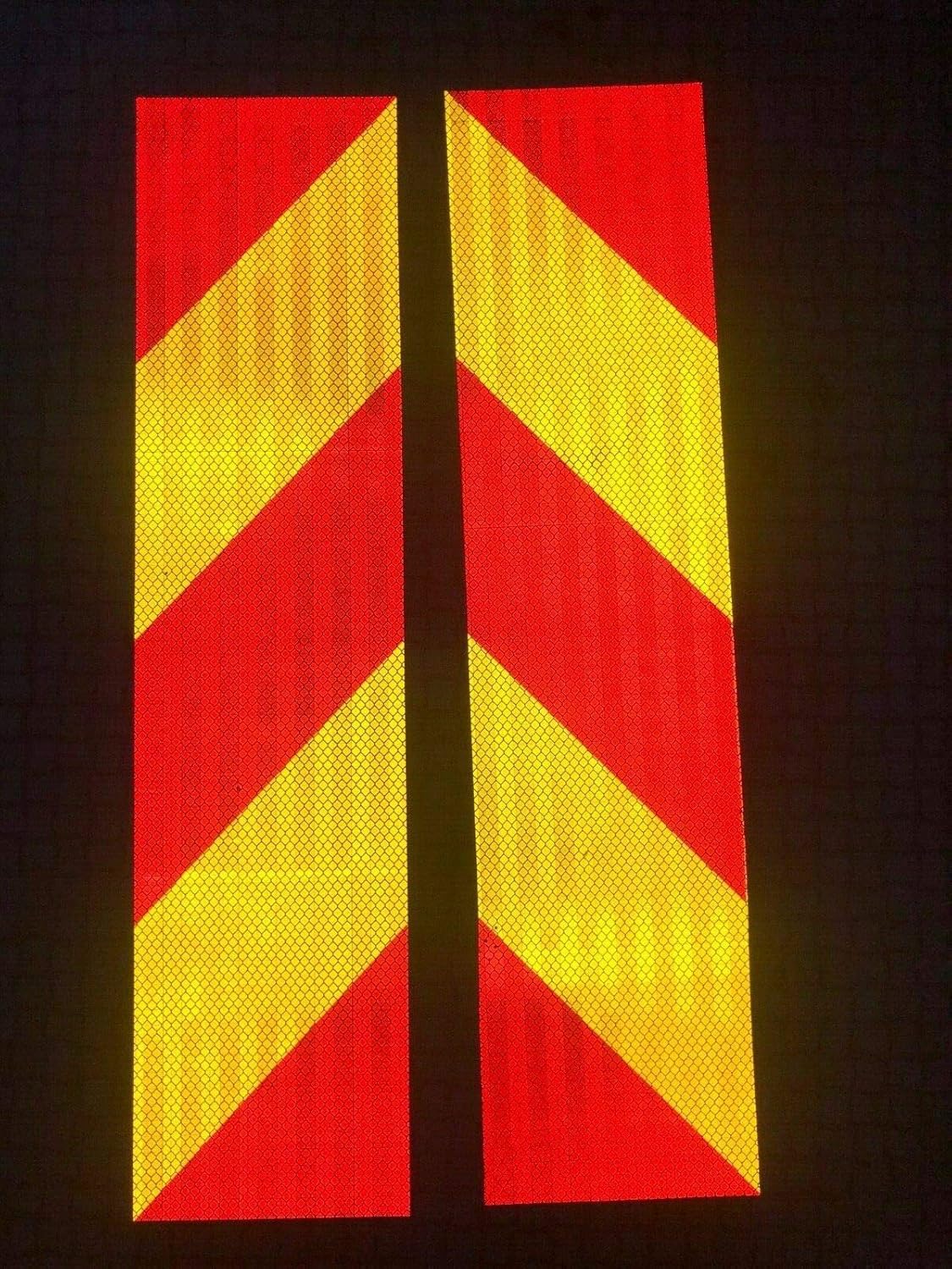 XM Reflective Tape, Red & Yellow Chevron, Diamond Grade, Water Resistant, Durable, Safety Reflector, Self-Adhesive, HGV, Vehicles, Bikes, Gates, Security Poles, Road Sign