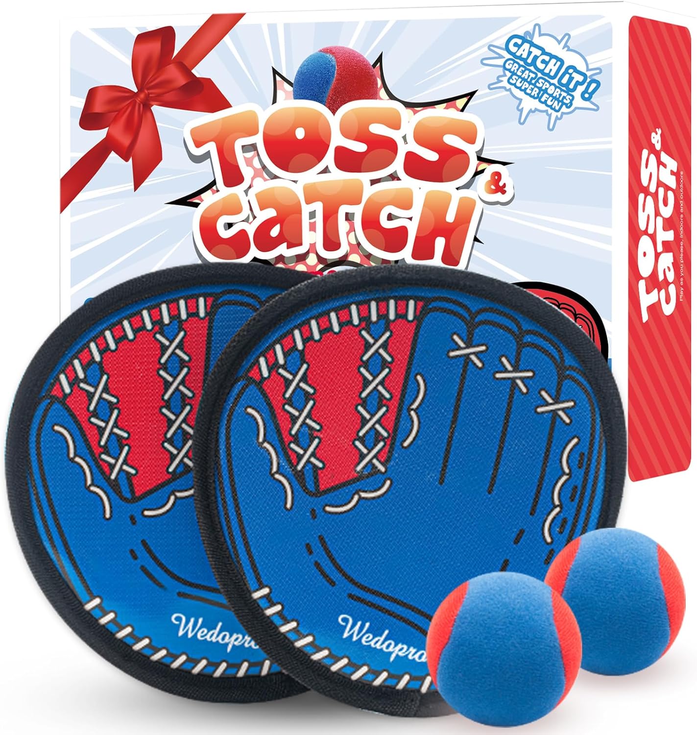 Toss and Catch Ball Game, Kids Toddler Baseball Glove & Catch Ball Toys, Kids Outdoor Games for Family, Toys for Beach Yard Outside, Birthday for Ages 3 4 5 6 7 8-12 Year Old Boys Girls