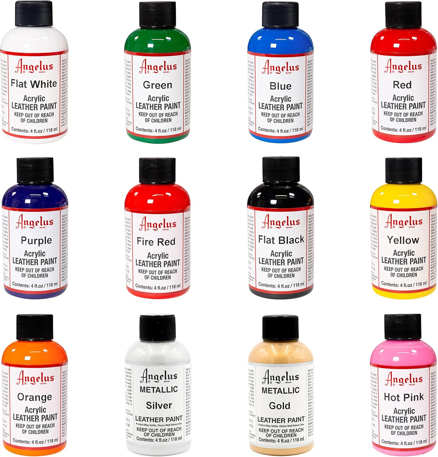 Angelus Leather Paint Set Of 12 4 oz