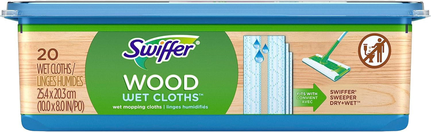 Swiffer Sweeper Wet Wood Floor Mopping cloths, 20 count