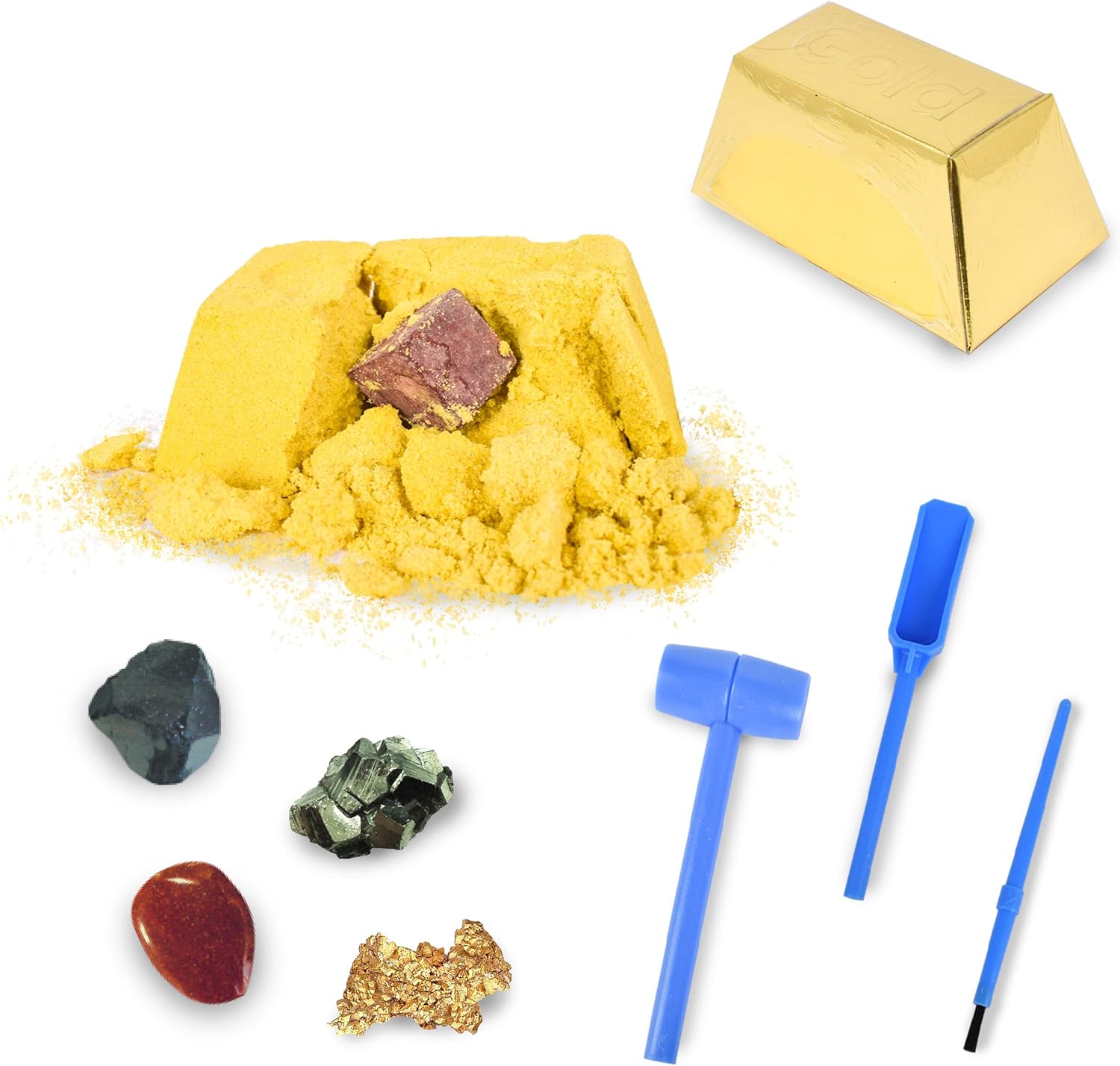 Sunny Days Entertainment Gold Dig Kit, Mystery Science Toy for Kids, Party Favor, Goodie Bags, Valentine's Day Gift for Girls and Boys, 5+