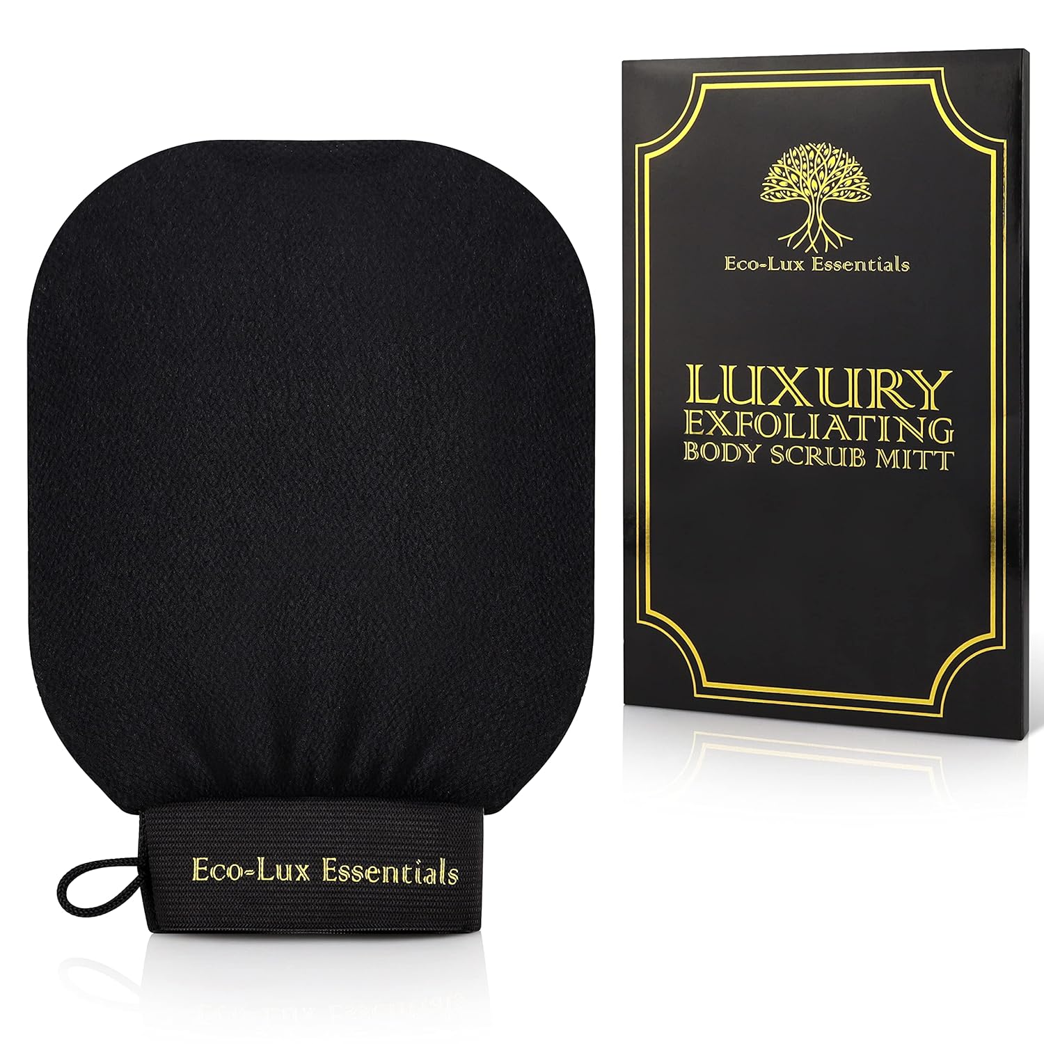 Eco Lux Exfoliating Mitt - Moroccan Exfoliating Glove - Heavy Duty Body Scrub Bath Glove - Ideal for Bath, Shower, Massage, and Dead Skin Removal