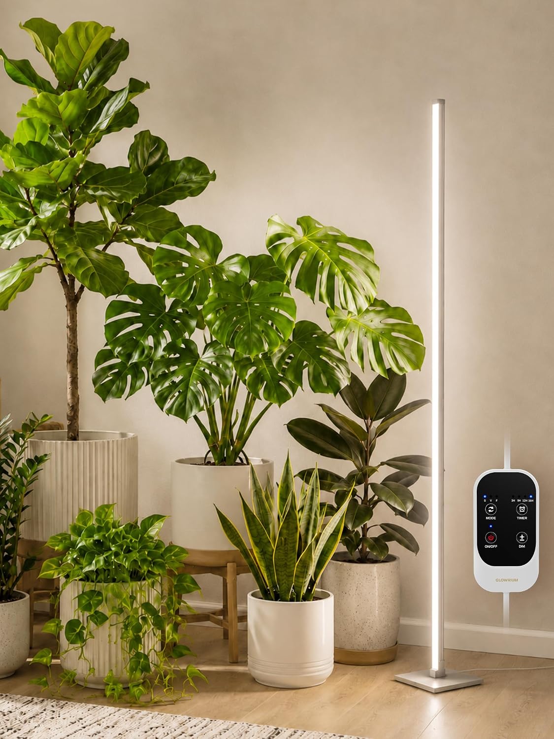 GLOWRIUM Vertical Grow Light for Indoor Plants, 60in LED Standing Lamp