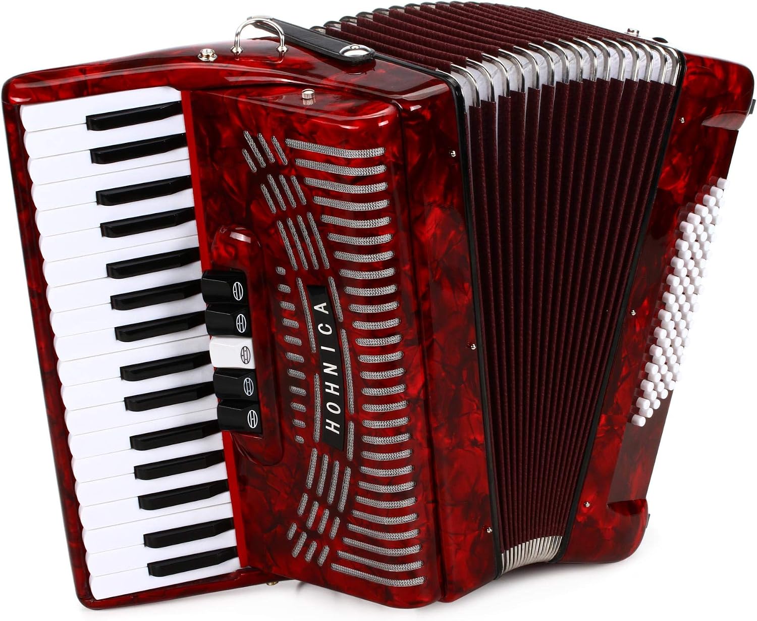 Hohner Accordions 1305-RED 72 Bass Entry Level Piano Accordion, Red