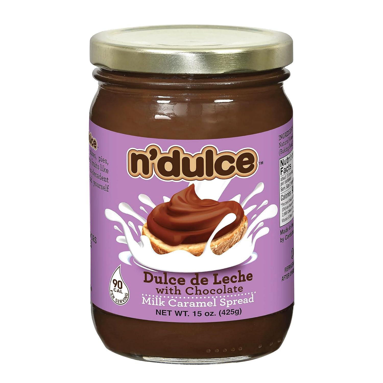 N’DULCE Dulce De Leche with Chocolate Spreadable | Caramel Creams | Syrups For Coffee Drinks | Creamy and Rich Flavor | Gluten-free | Nut-free | No artificial flavors or Preservatives - 15 oz