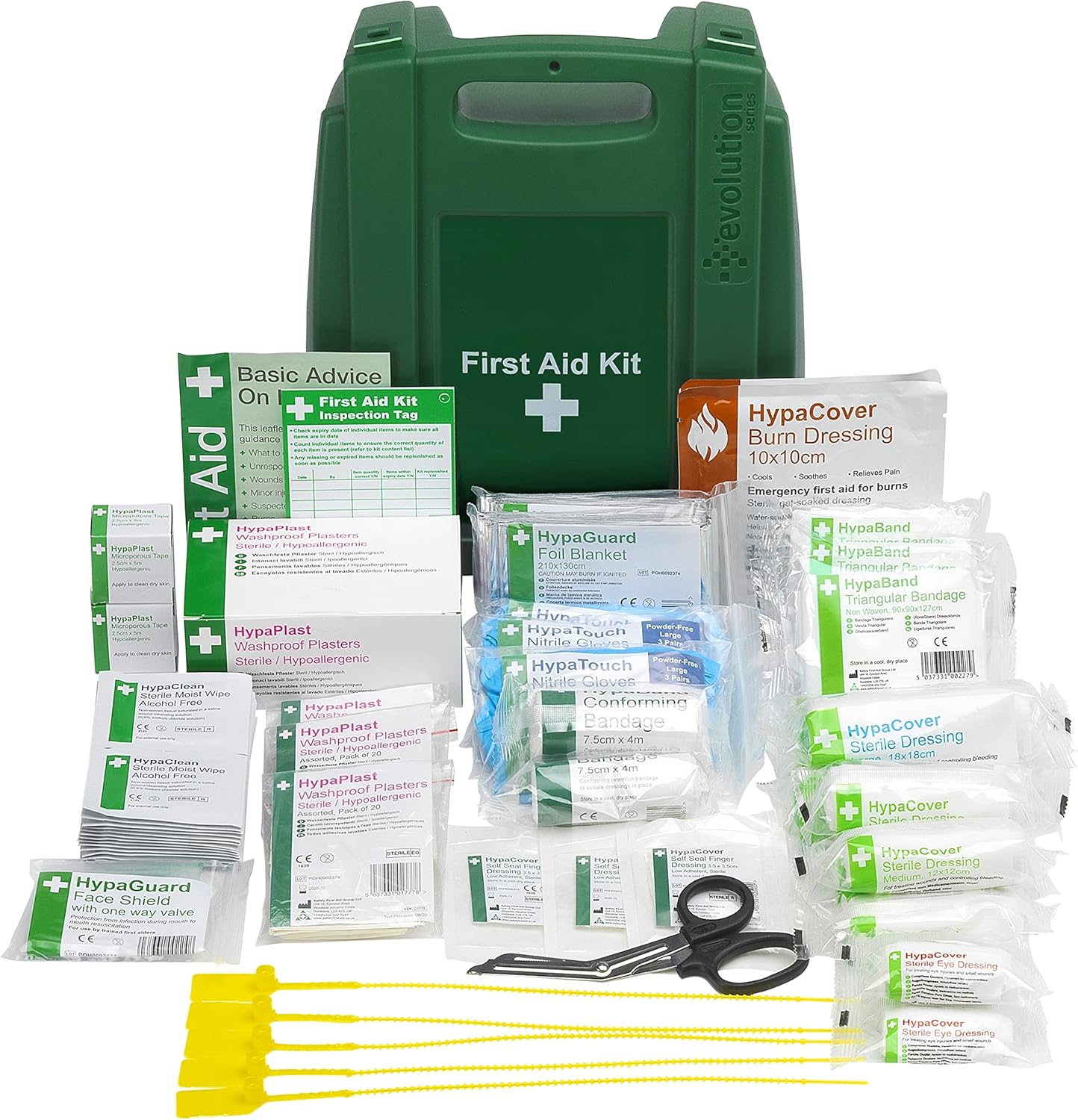 Safety First Aid Group Workplace First Aid Kit British Standard (Medium 25-100 Persons) Wall Mountable with Inspection Tags and Extra Plasters