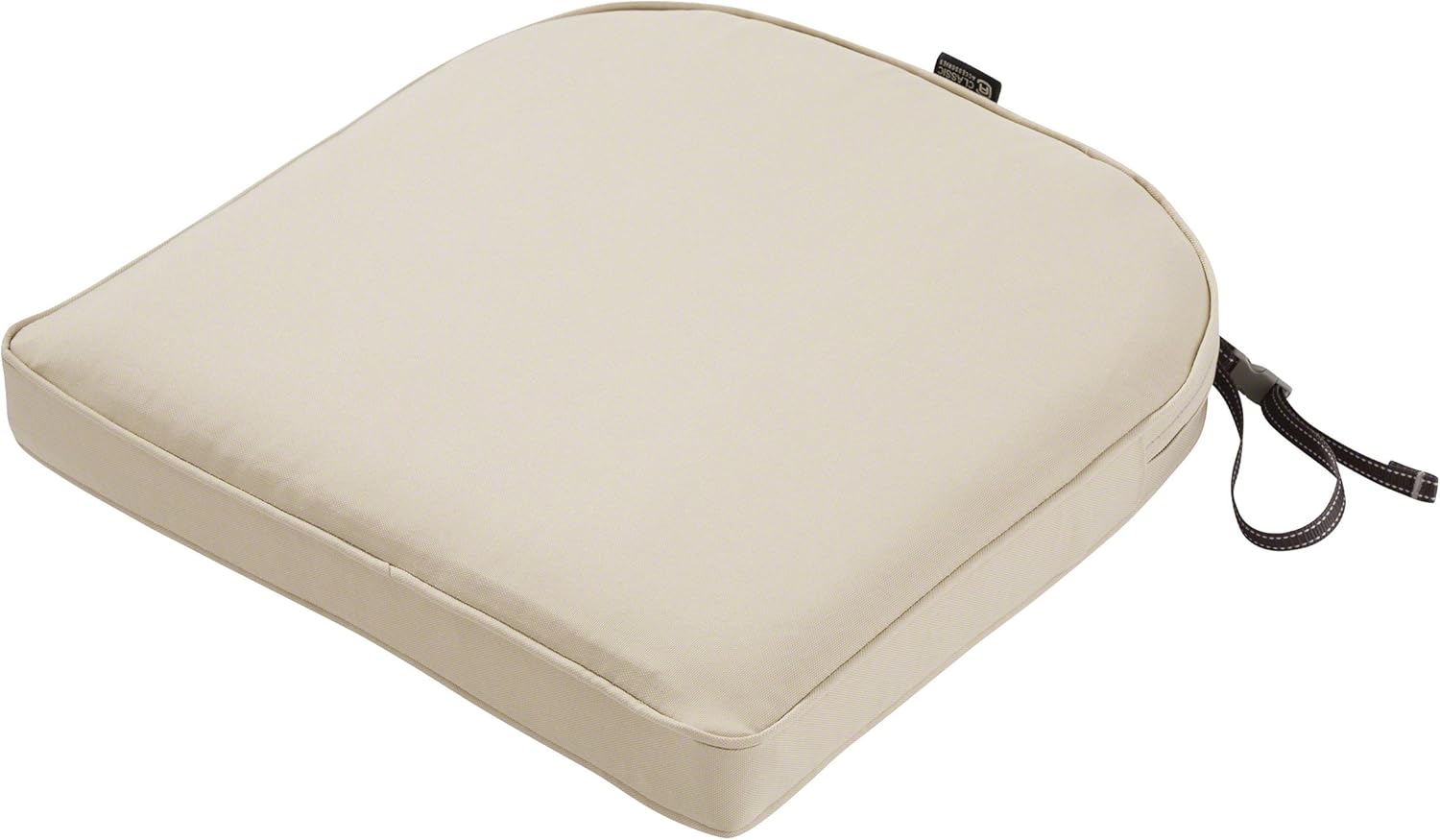 Classic Accessories Montlake FadeSafe Contoured Patio Dining Seat Cushion - 2" Thick - Heavy Duty Outdoor Patio Cushion with WaTE Resistant Backing, Antique Beige, 20"W x 20"D x 2"T (62-006-BEIGE-EC)