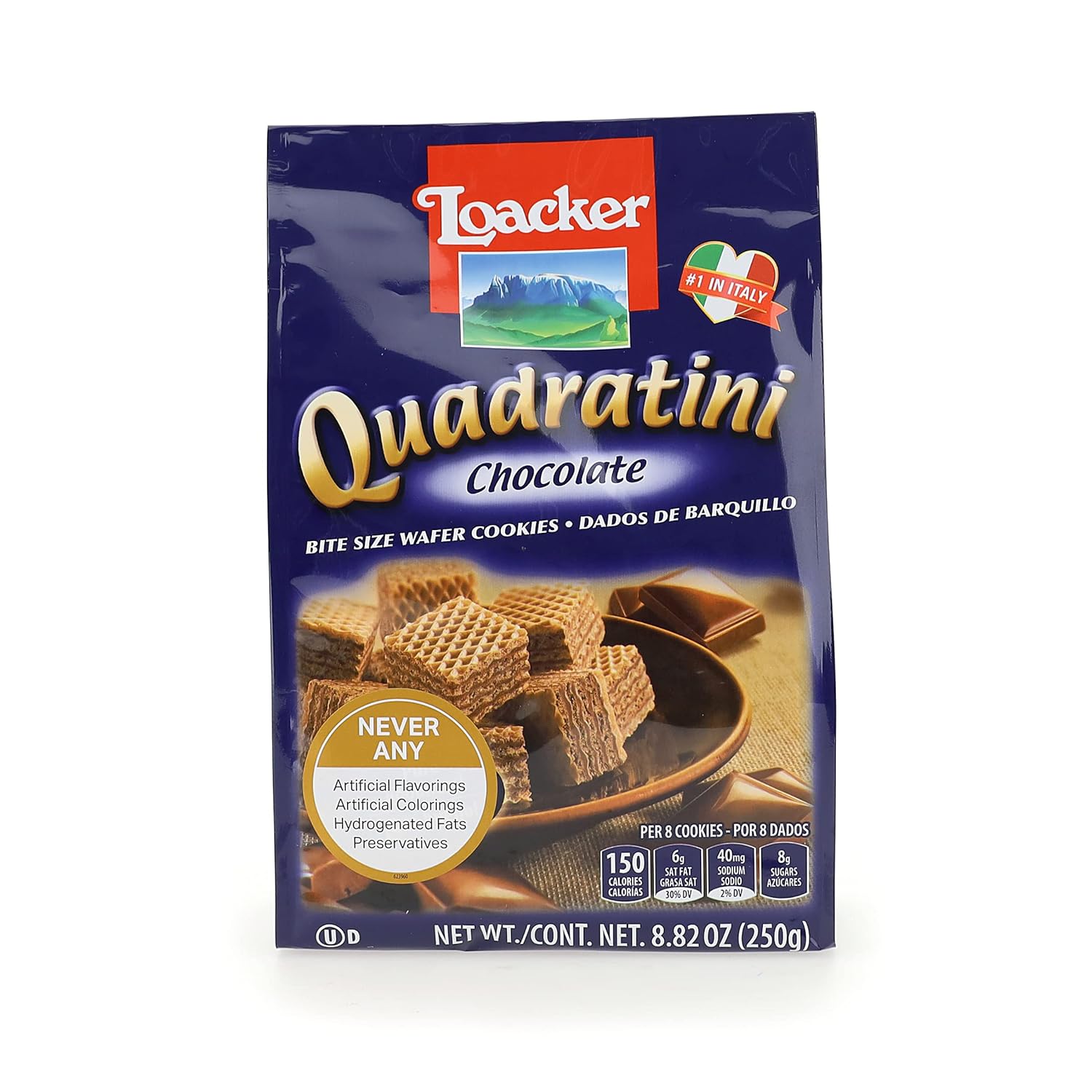 Loacker Quadratini Chocolate Wafer Cookies, 8.82 Ounce