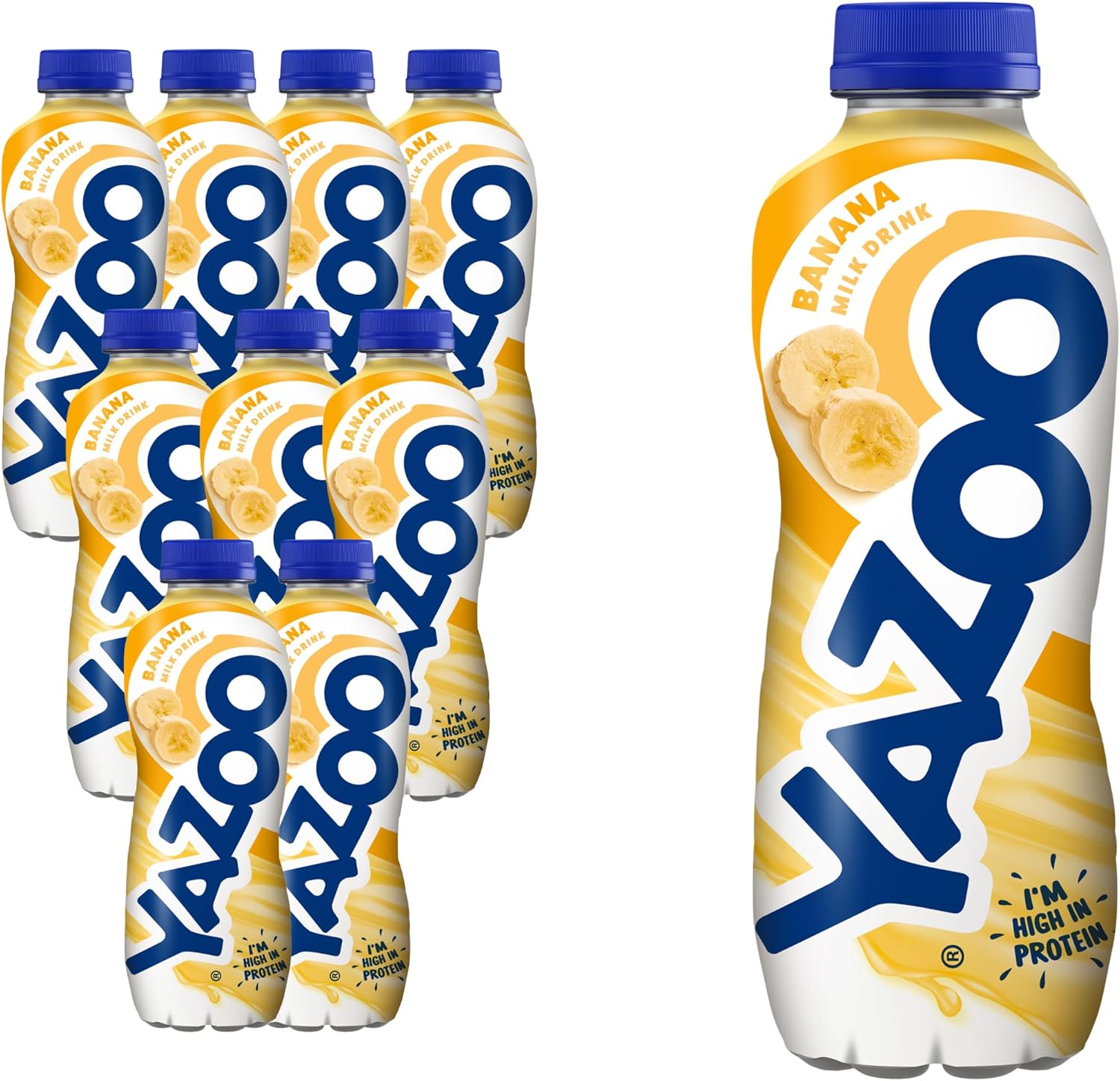 YAZOO Banana Milkshake Milk Drink, High in Protein & Calcium, 400 ml (Pack of 10)