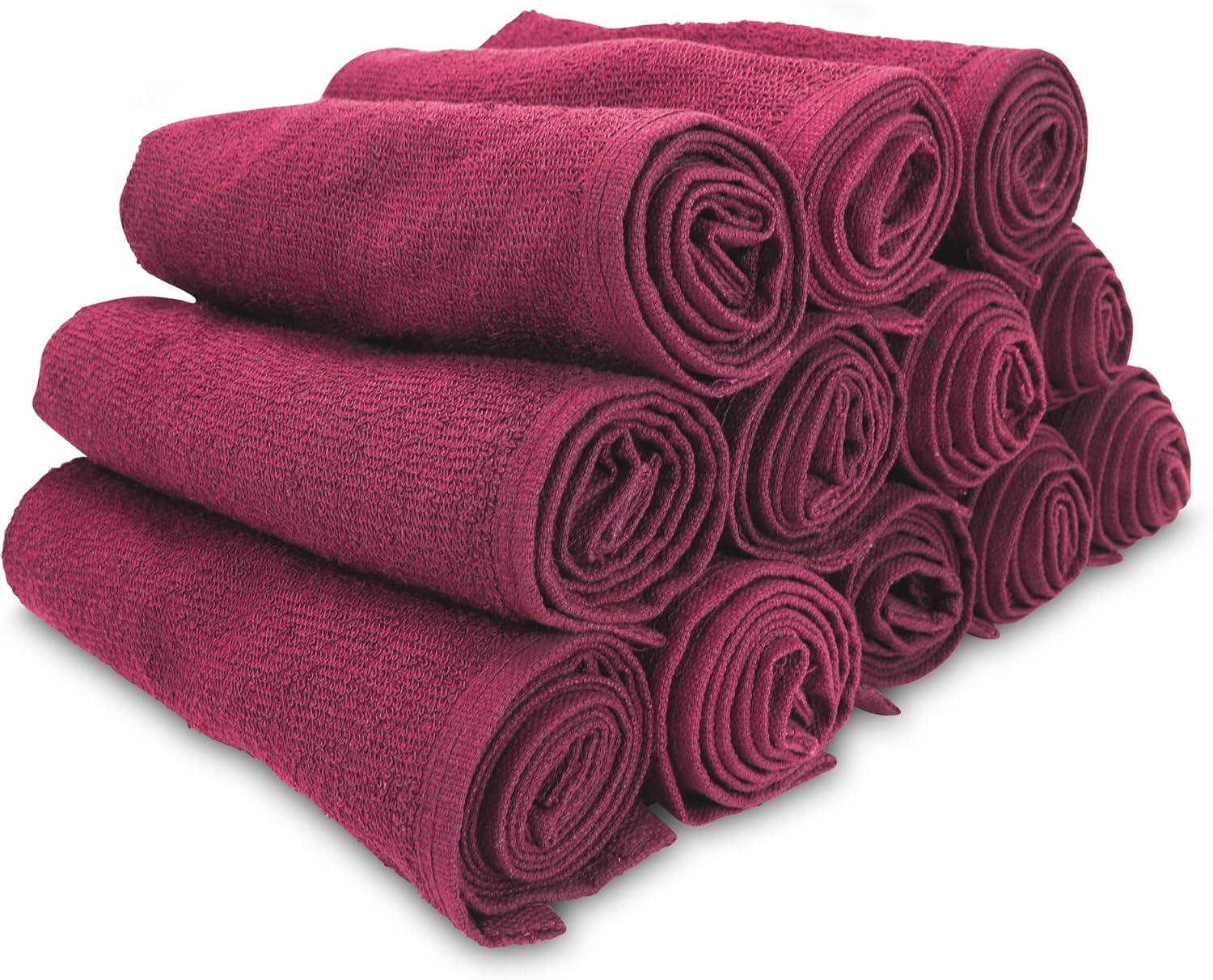 Arkwright Bleach Safe Sr. Salon Towels - (Pack of 12) 100% Ring Spun Cotton Super Soft, Lightweight, Quick Dry, Absorbent Hand Towel for Hotel, Spa, Cosmetology, 16 x 28 in, Burgundy