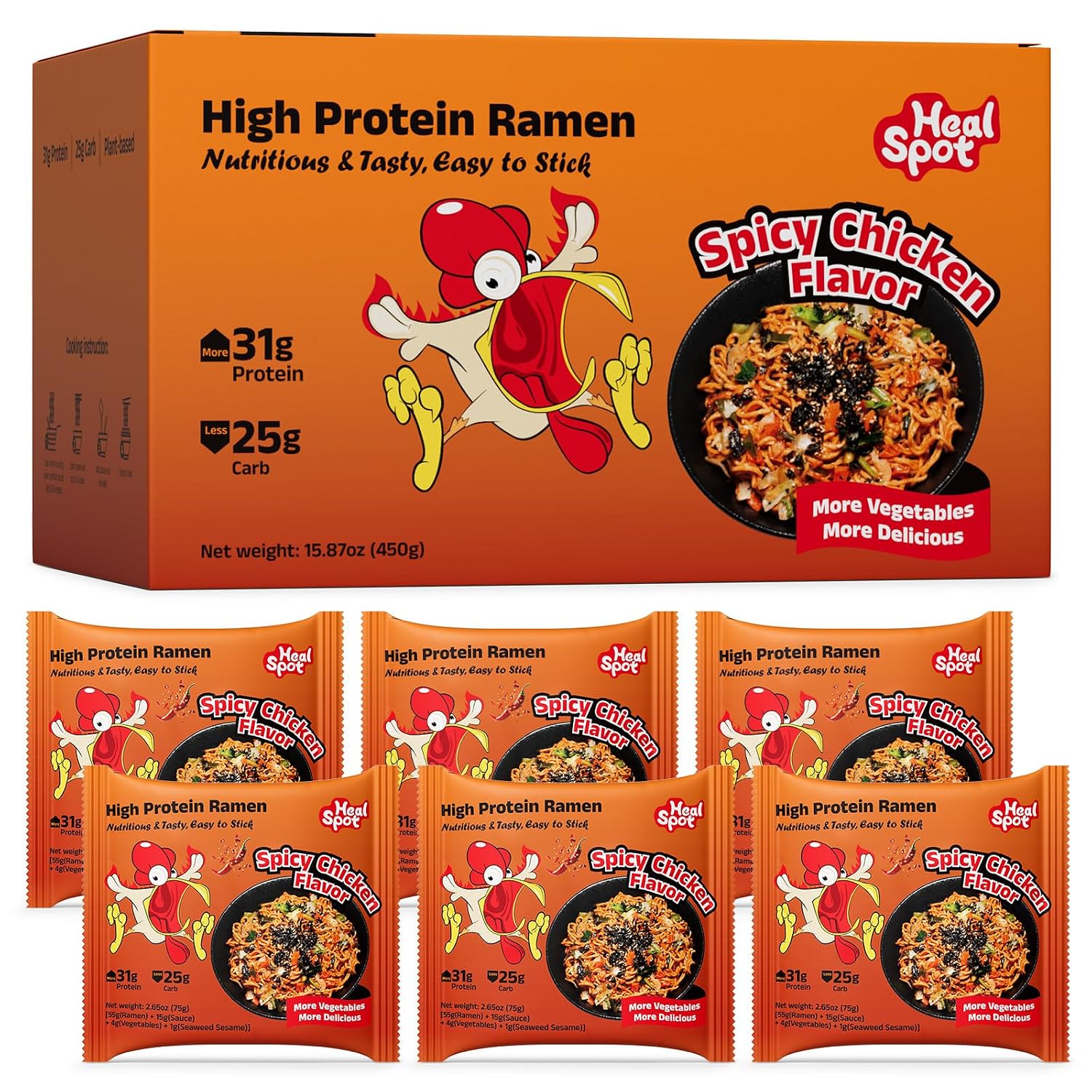 HealSpot Protein Ramen Saucy Noodle (Old Spicy Flavor)