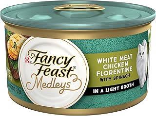 Purina Fancy Feast Gravy Wet Cat Food, Medleys White Meat Chicken Florentine With Garden Greens - (Pack of 24) 3 oz. Cans