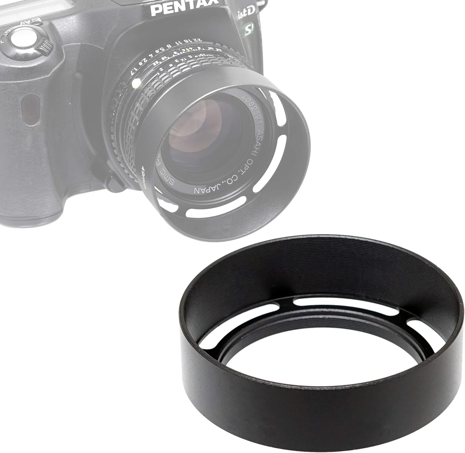 Fotasy Metal 43mm Vented Lens Hood, 43mm Metal Hood, 43mm Lens Hood for Fuji Leica Leitz Panasonic Olympus Panasonic Sony Lens, 43mm Screw-in Lens Hood