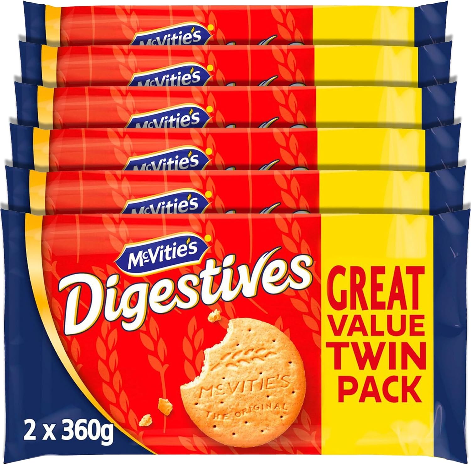 McVitie's Digestives The Original Biscuits, Twin Pack, 2 x 360 g (6 Pack)