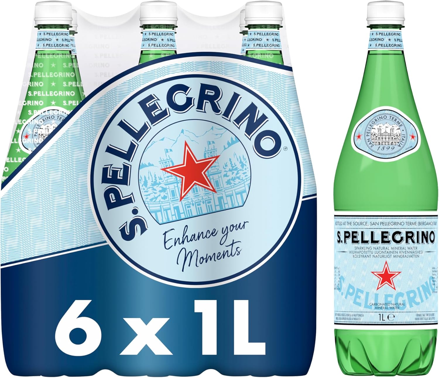 San Pellegrino Sparkling Natural Mineral Water 6x1L