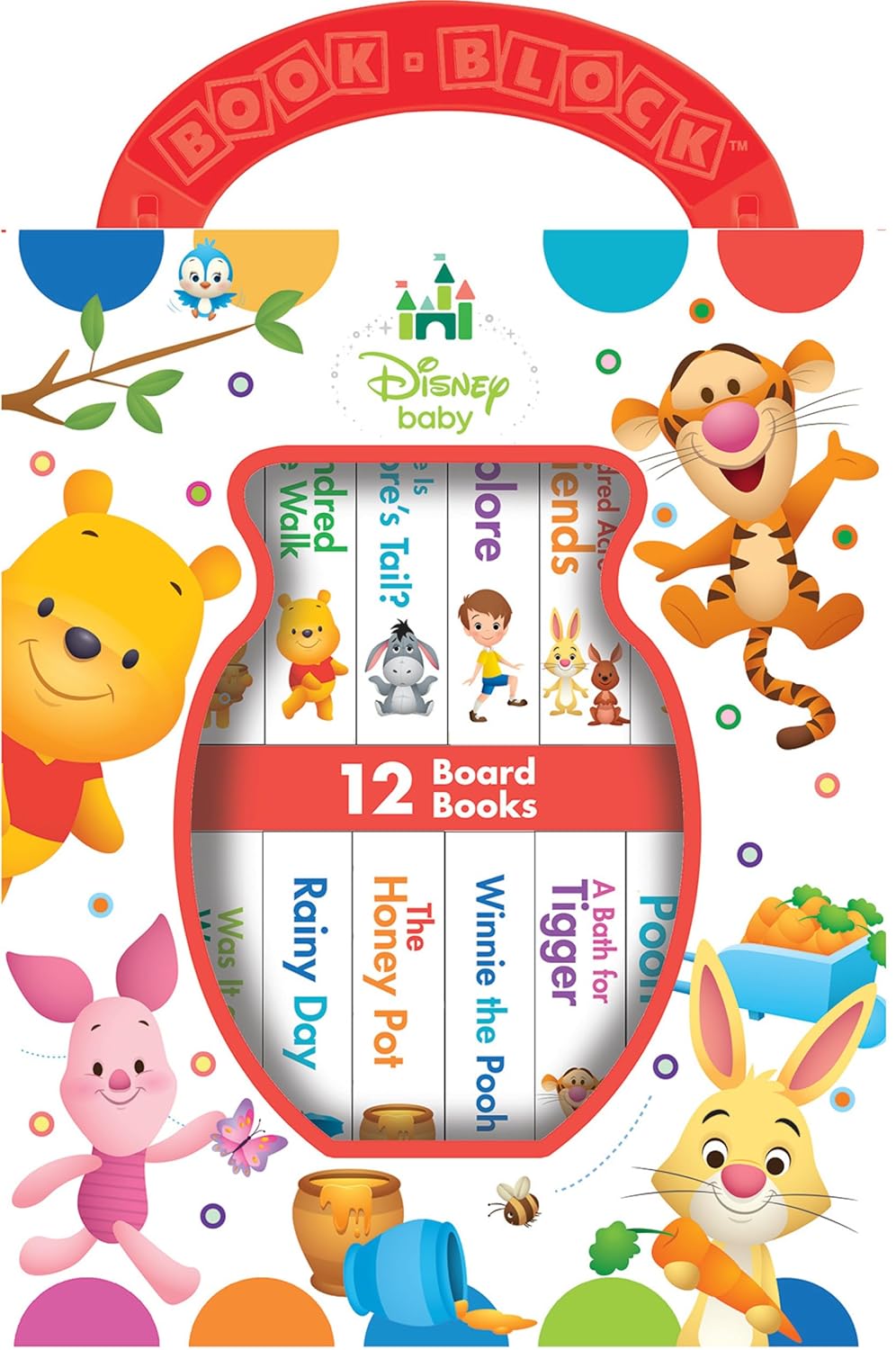 Disney Baby: Winnie the Pooh - My First Library - 12 Board Book Set - First Words, Counting, and More! - PI Kids