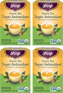Yogi Tea Green Tea Super Antioxidant - 16 Bags per Pack (4 Packs) - Organic Antioxidant Support - Includes Licorice Root, Jasmine & More
