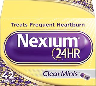 Nexium 24HR ClearMinis Acid Reducer Heartburn Relief Delayed Release Capsules For All-Day And All-Night Protection From Frequent Heartburn, Heartburn Medicine With Esomeprazole Magnesium - 42 Count