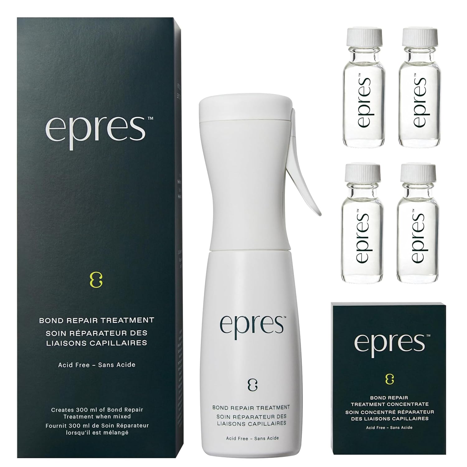 Epres Bond Repair Treatment Kit + Refill (2 x 15ml) | Bonding Treatment for Damaged Hair | Repair, Strengthen & Nourish | For All Hair Types, Textures & Extensions