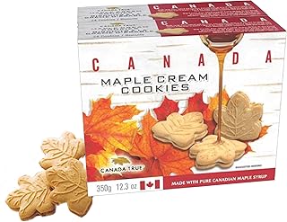 CANADA TRUE MAPLE CREAM COOKIES, 48 Cookies total/24 per Pack 100% Real Canadian Maple Syrup, Total/ 700 g/ 24.6 oz Our 2-Pack is Double the Deliciousness