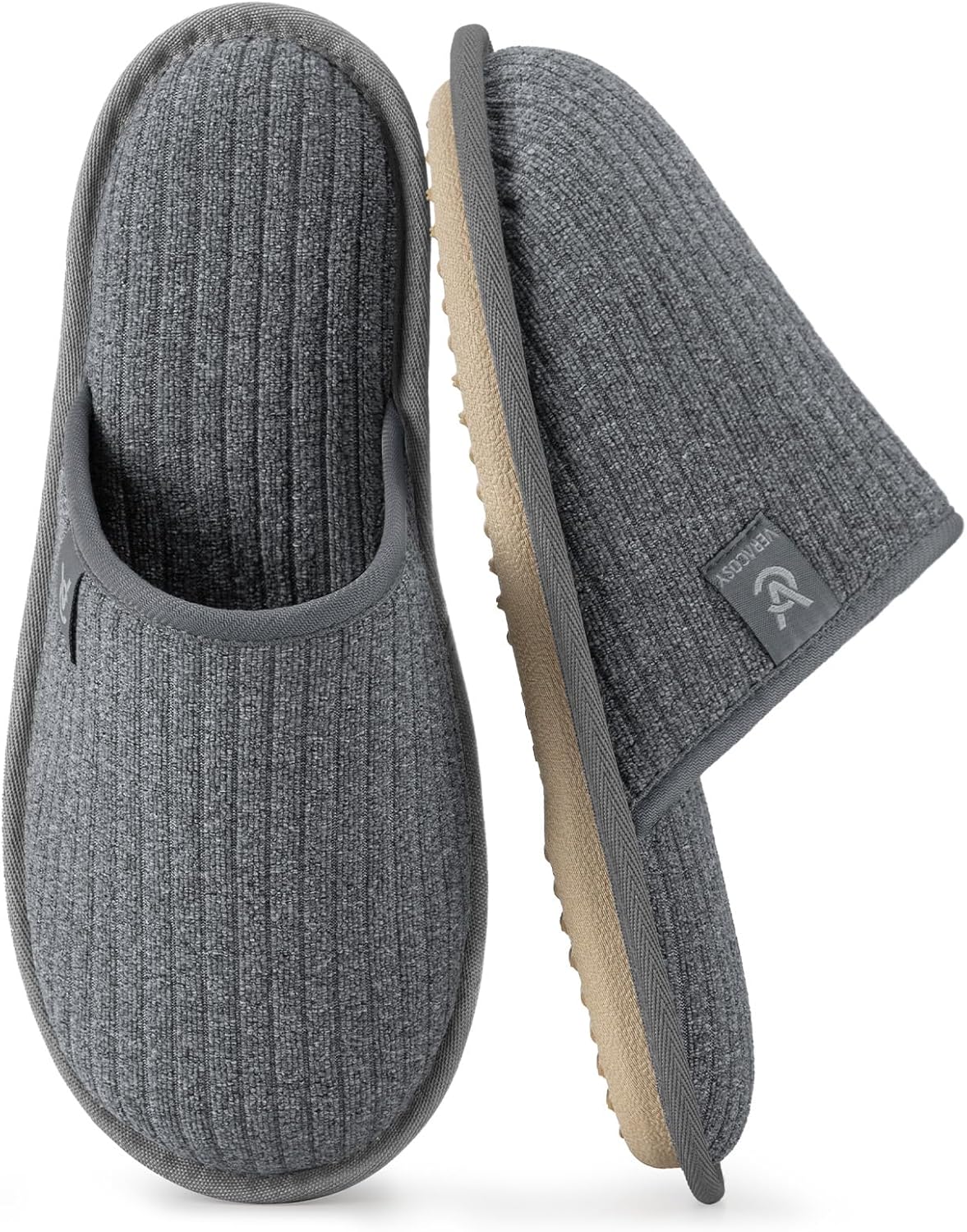 VeraCosy Women's Comfy Scuff Slippers Soft Terry Cloth Memory Foam Home House Shoes
