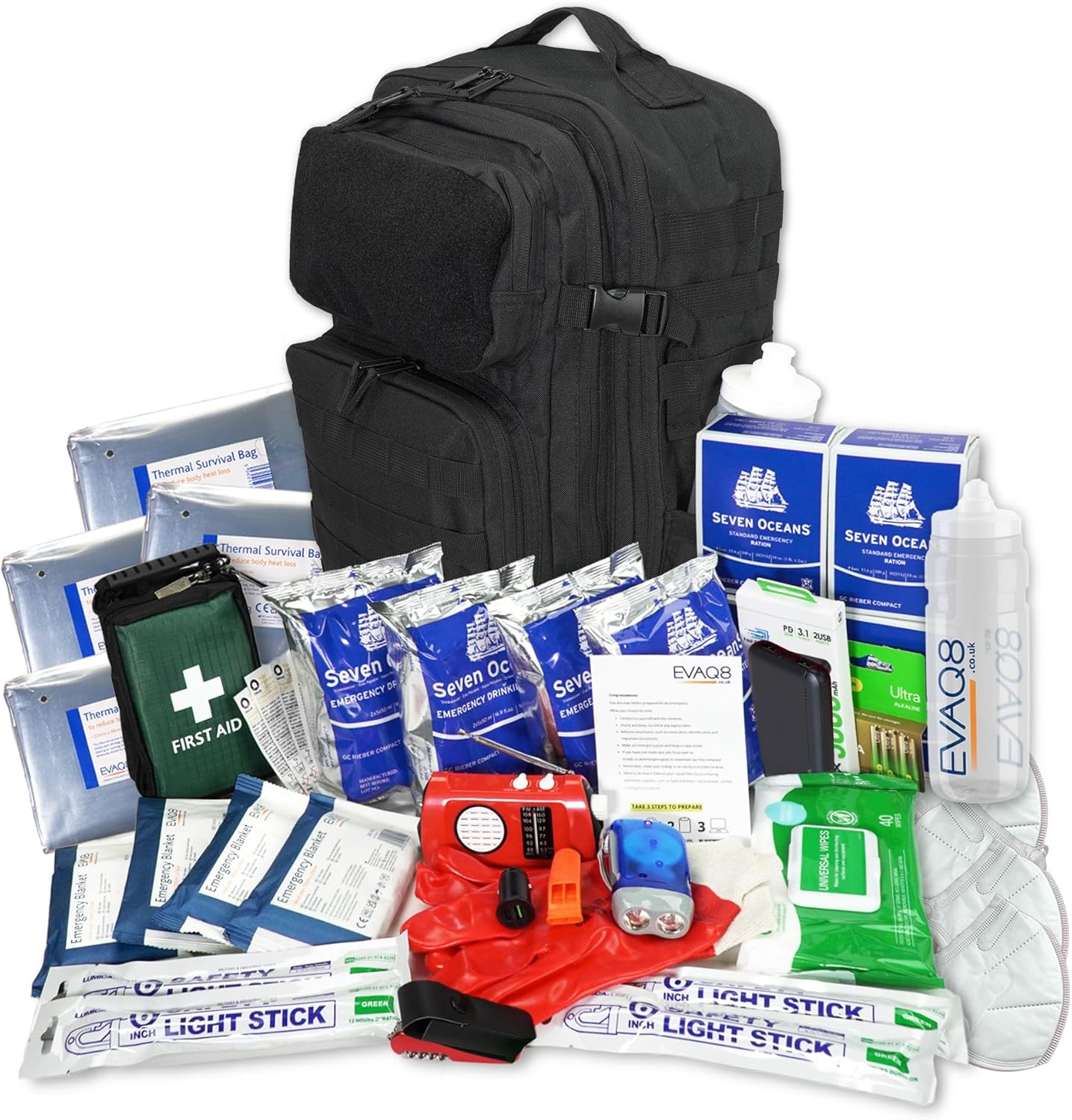 EVAQ8 Emergency Survival Kit 4-Person 72-Hour Disaster Grab Bag