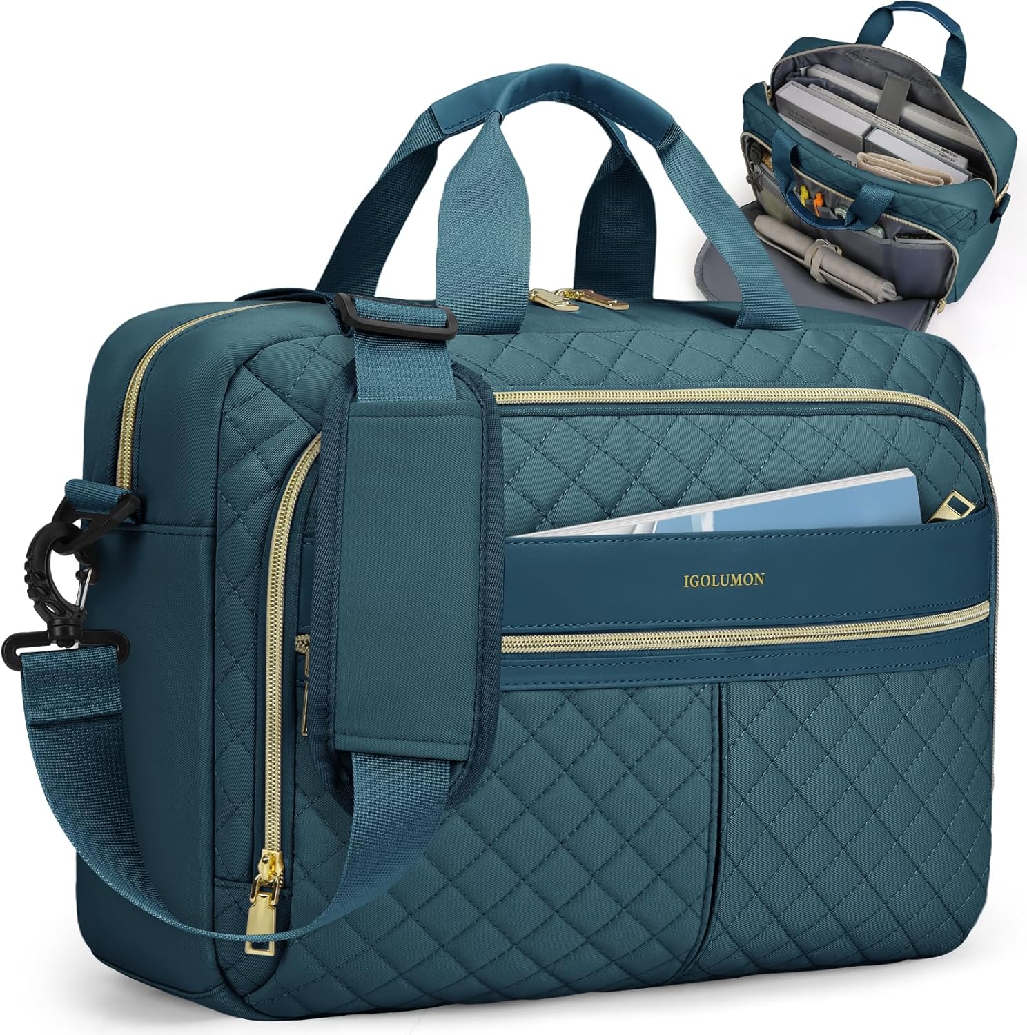 IGOLUMON Laptop Bags for Women 17.3 Inch Work Bags for Women Messenger Bag Computer Bag Laptop Briefcase for Business Office College Travel