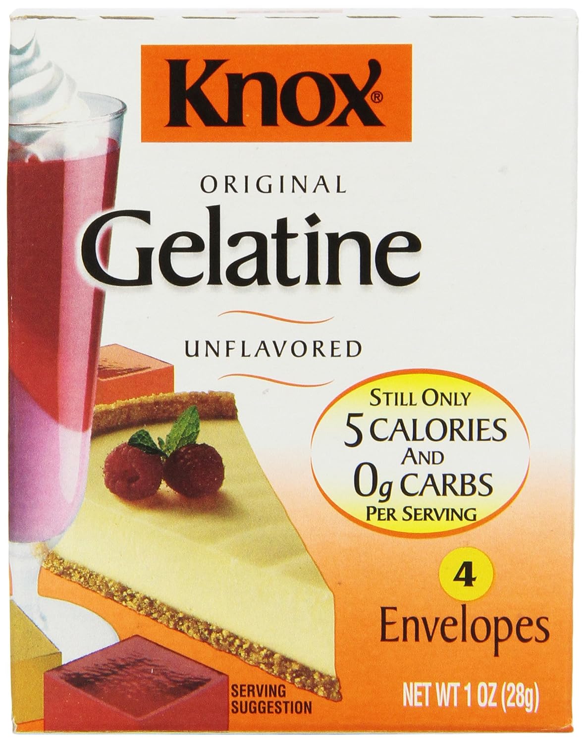 Knox Unflavored Gelatin, 4 Count (Pack of 12)