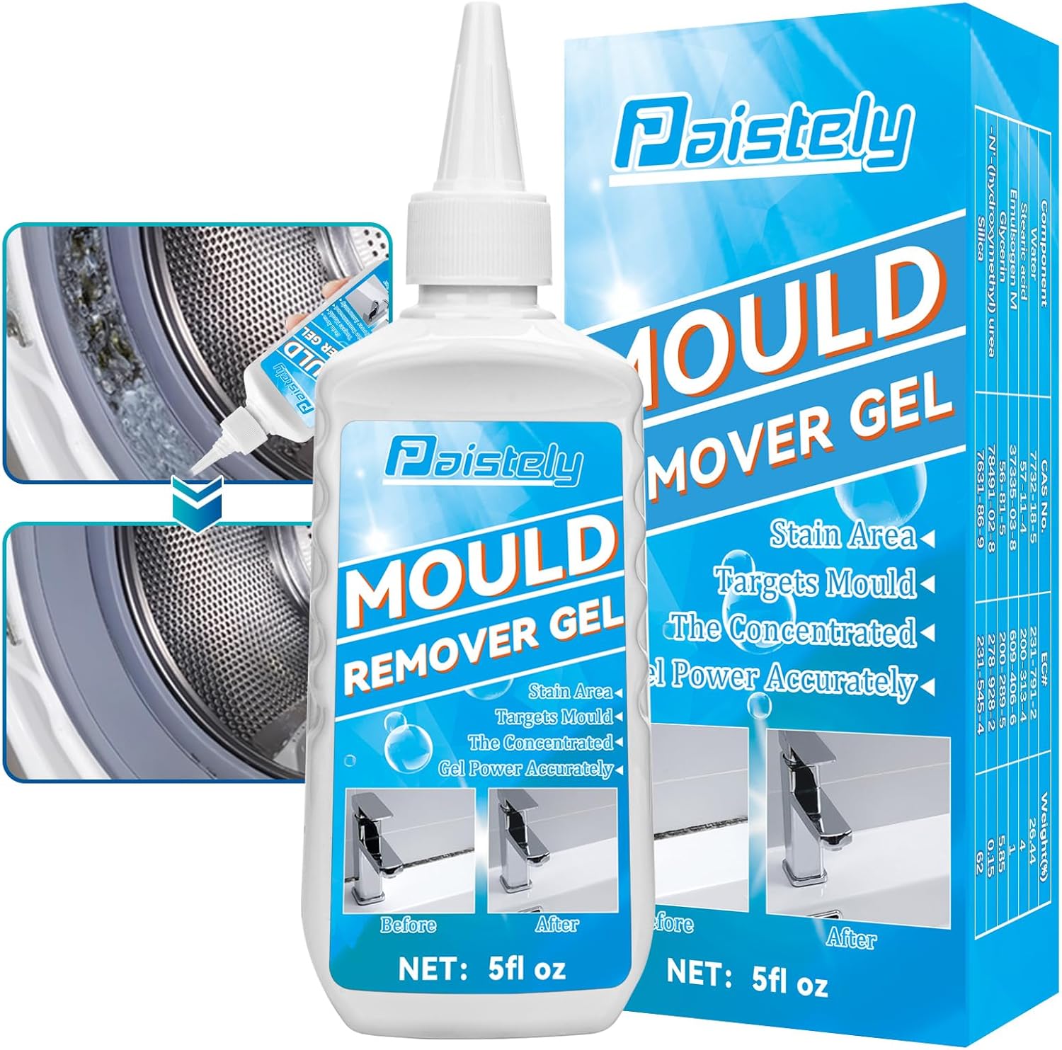 Mould Remover Gel, 140g Large Capacity Mould Cleaner Gel, Suitable for Kitchen Bathroom Tile Stains Sink