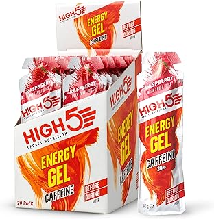 High 5 Energy Gel Plus - 20 x 38g Sachet - Raspberry