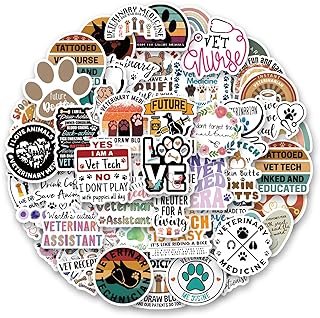 Bonitzdm 120Pcs Funny Veterinary Stickers and Decals, Vet Stickers, Veterinarian Stickers, Funny Veterinary Gifts, Gifts for Veterinarian, Gift for Veterinarian Office, Vet Gifts, Veterinarian Gifts