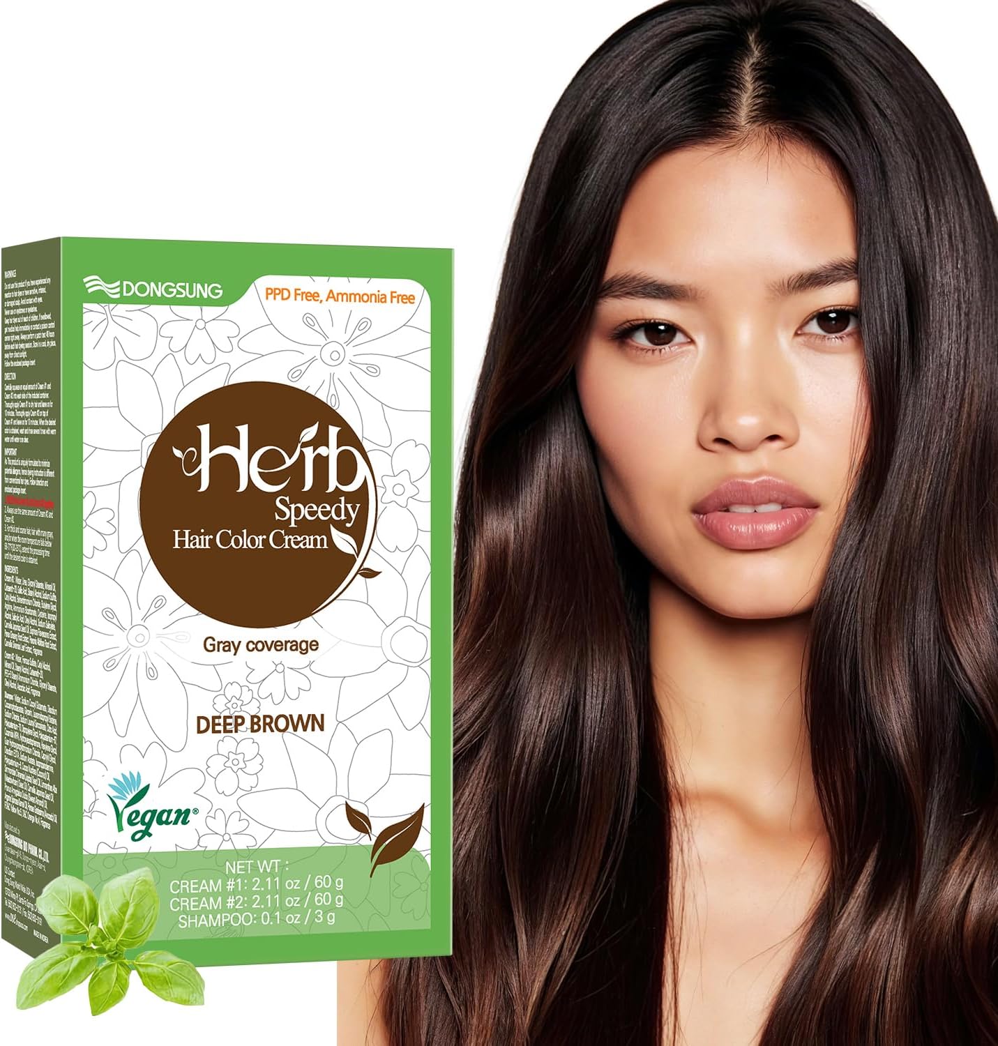 Herb Speedy PPD Free Hair Dye, Ammonia Free Hair Colour Deep Brown Contains Sun Protection Odorless No more Eye and/or Scalp Irritations From Coloring For Sensitive Scalp
