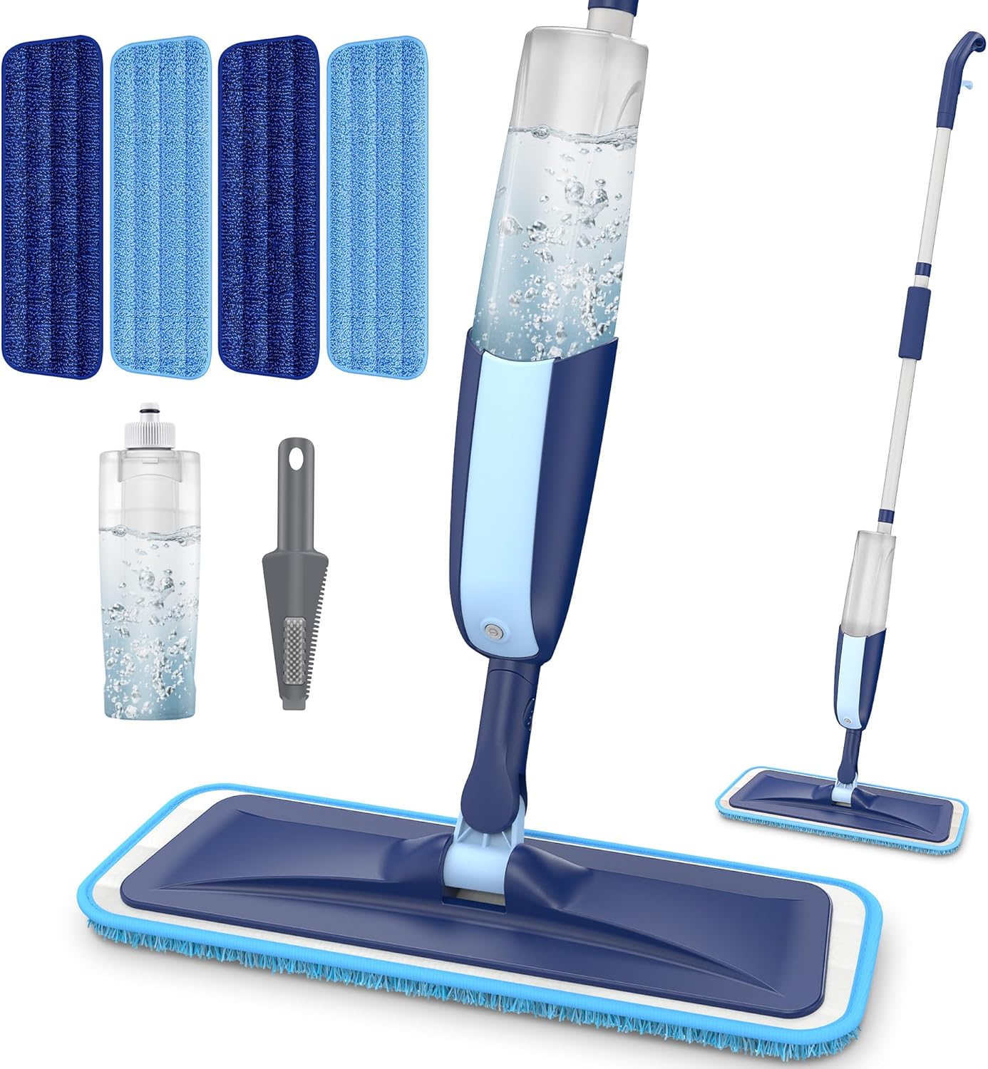 MANGOTIME Spray Mops for Cleaning Floors - Dry Wet Microfiber Floor Mop with 4 Reusable Washable Pads & 1 Refillable Bottle for Hardwood Laminate Vinyl Tile Ceramic Floors Cleaning
