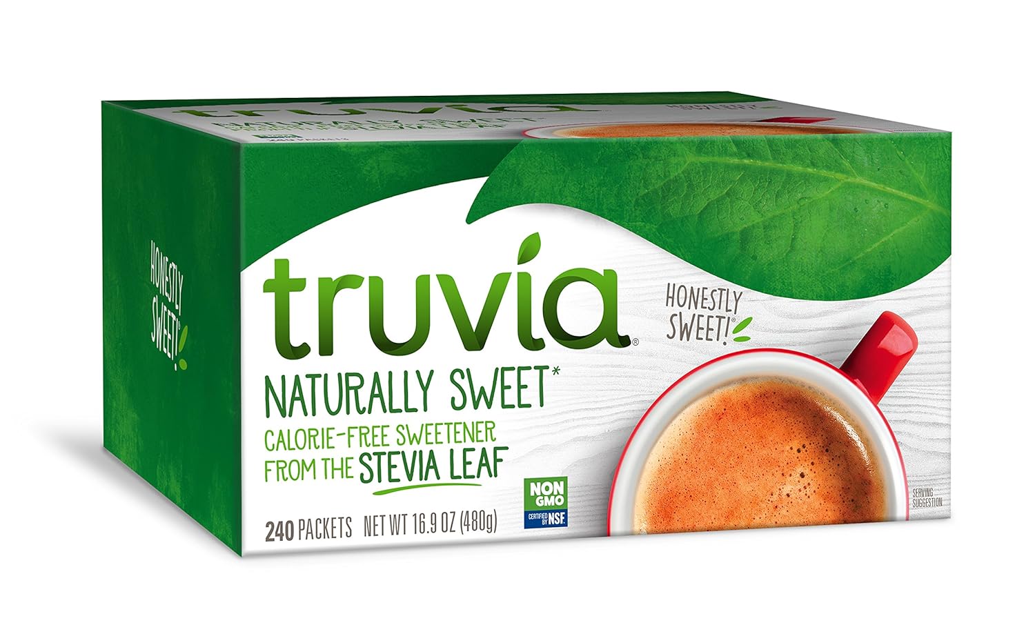 Truvia Original Calorie-Free Sweetener from the Stevia Leaf Packets, 240 Count, 16.9 oz (Pack of 4)