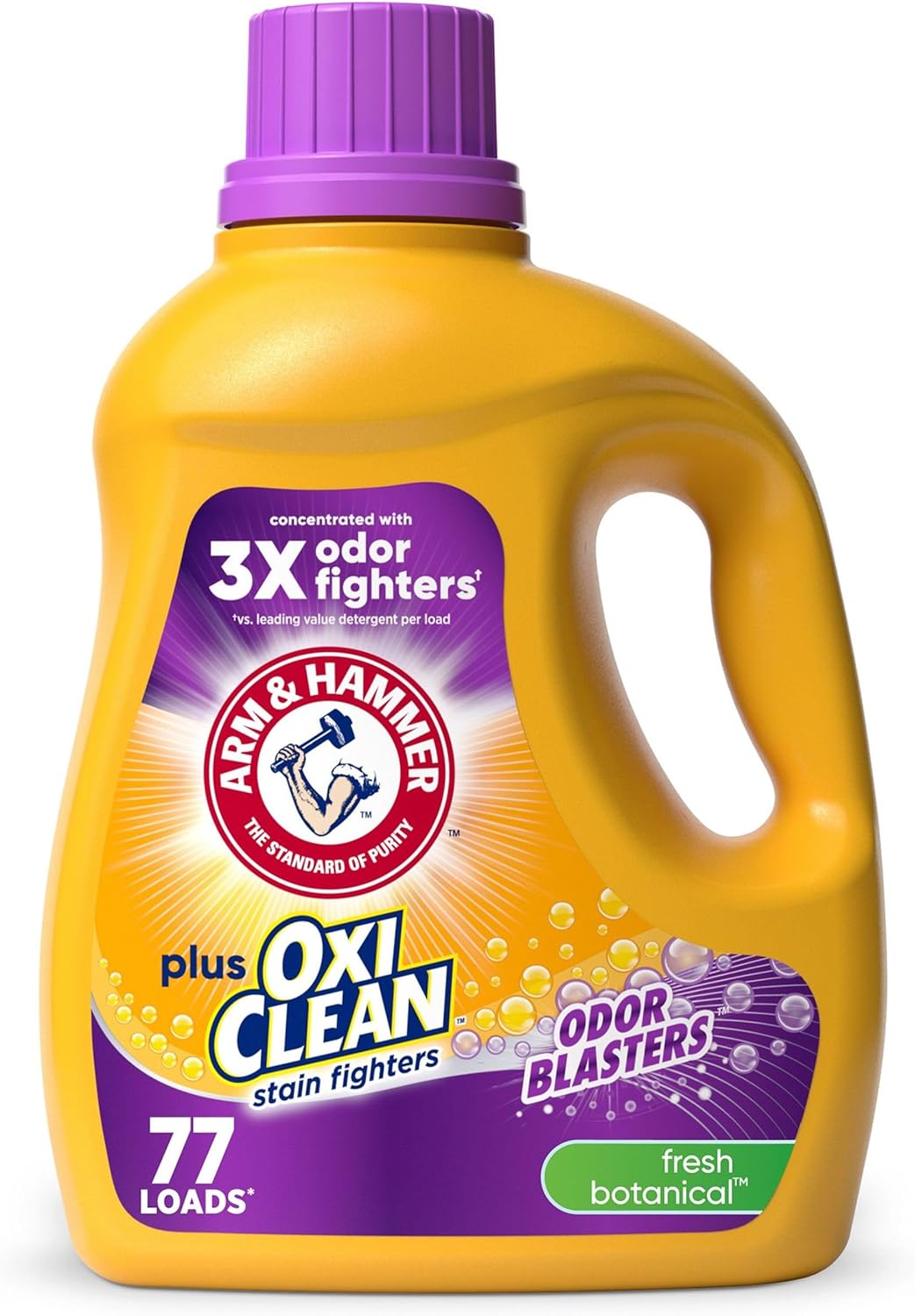 ARM & HAMMER Plus OxiClean Odor Blasters Fresh Botanical, 77 Loads Liquid Laundry Detergent, 100.5 Fl oz