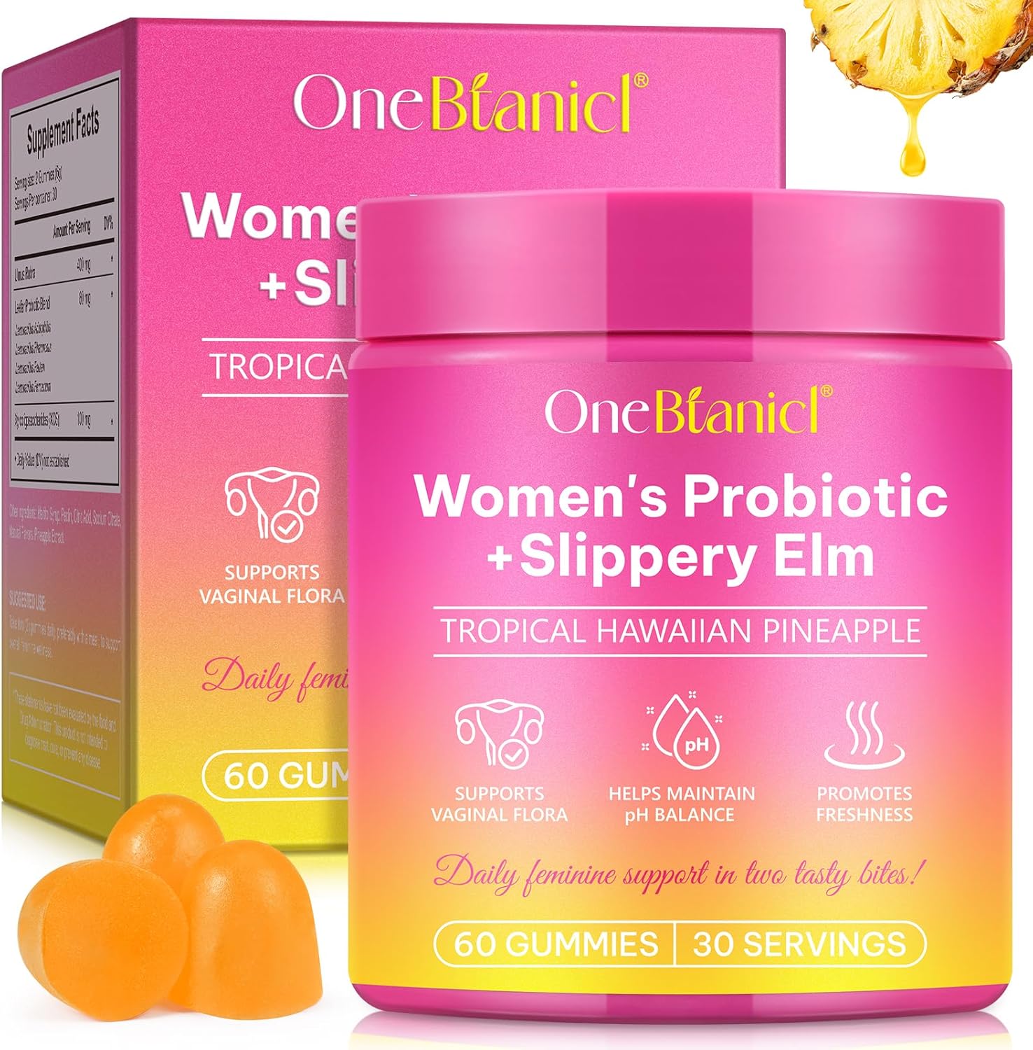 Vaginal Probiotics Gummies for Women - Premium Feminine Balance Gummies for PH Balance, Digestive Health, Vaginal & Immune Support, Womens Probiotic Gummy for Feminine Health - 60 Gummies