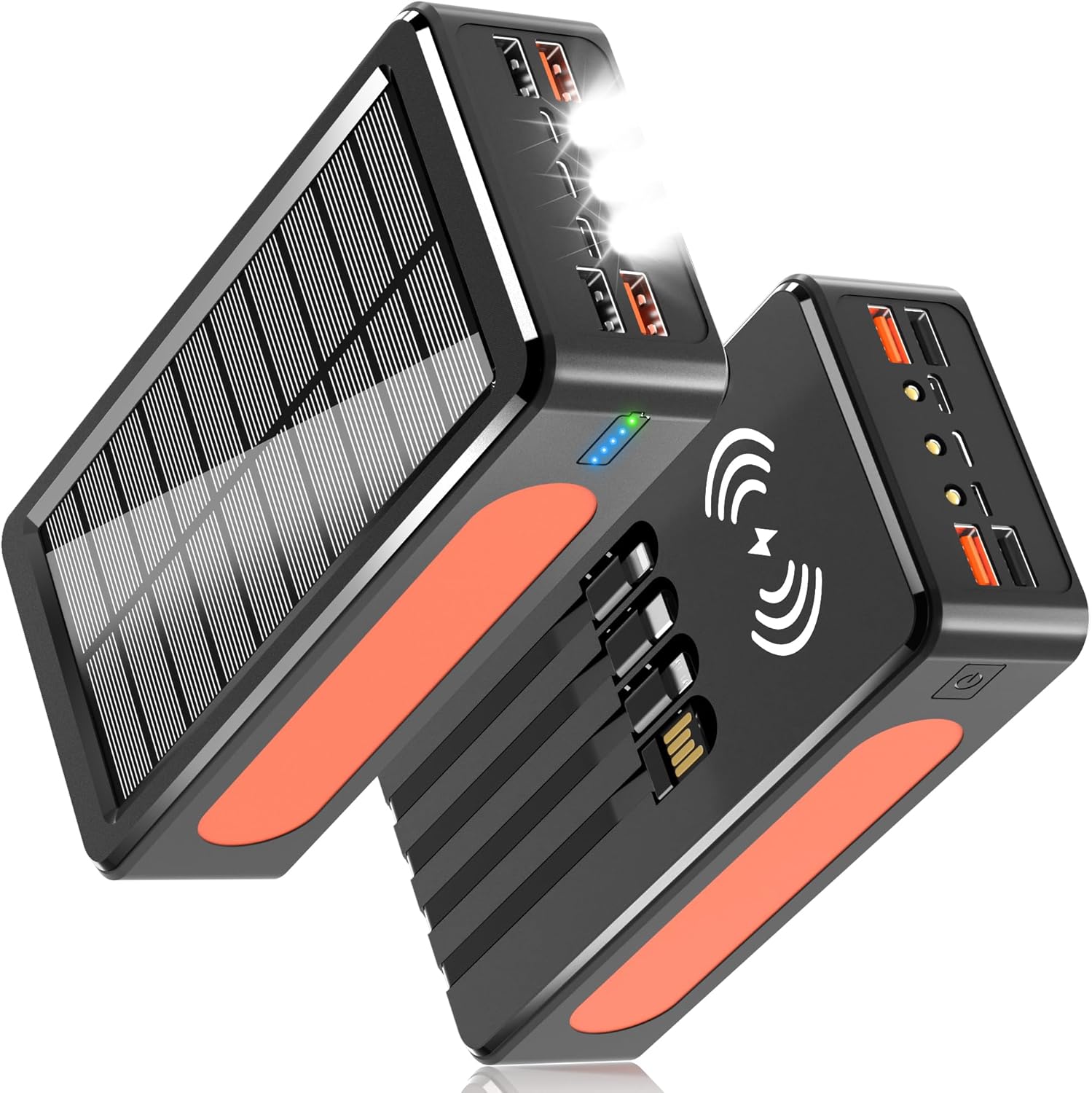 56800mAh &65W Huge Capacity Solar Power Bank Portable Charger, Fast Charging Phone Charger, 11 Charging ports, Digital Display& Bright Flashlight, for iPhone,Tablets
