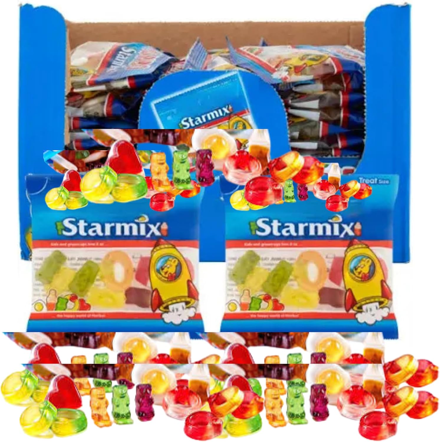 Bulk Amamitrade Gummy Sweets, 100 Packets x 16g, Mixed Flavours, Party Favours