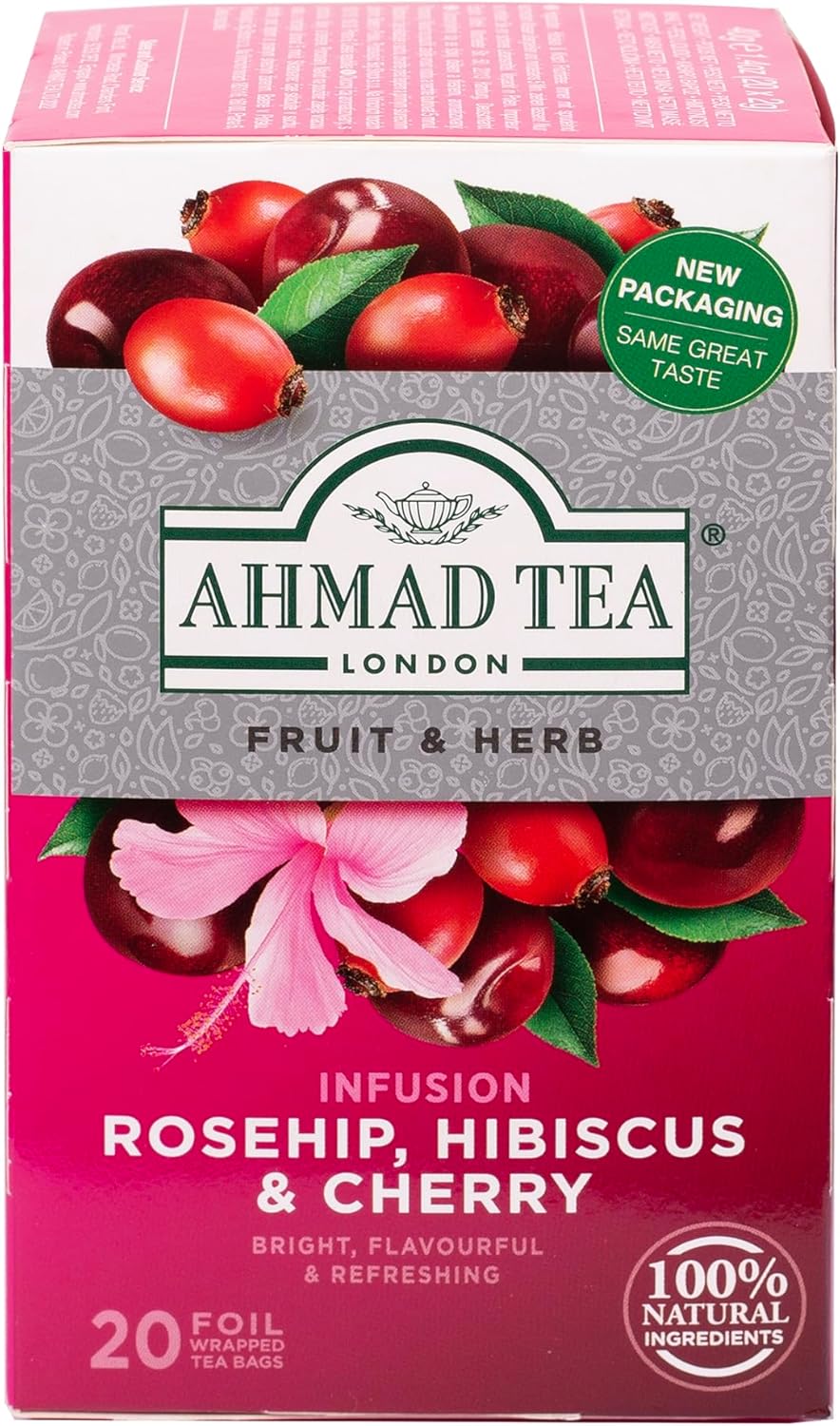Ahmad Tea Rosehip, Hibiscus & Cherry Fruit & Herbal Infusion - 20 Teabags
