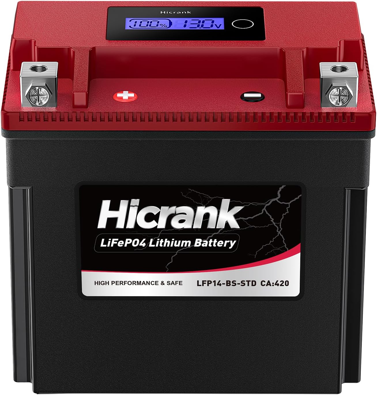 YTX14-BS, 400CCA, Lithium LiFePO4 Motorcycle Battery, Digital Readout,Fits for Kawasaki Ninja ZX-14R,Apirilia 850cc Scooter,Yamaha 660 cc ATV,Apex 1000cc Snowmobile,Honda Pioneer series UTV